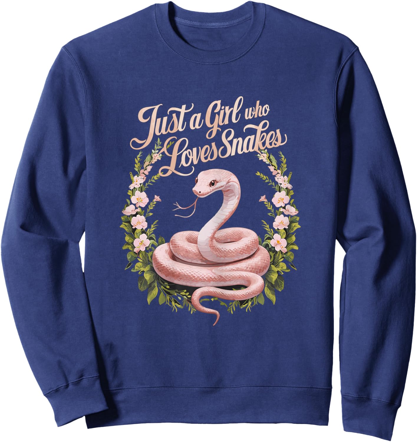 Snakes Cute Just A Girl Who Loves Snakes Sweatshirt - Sweatshirt | Navy