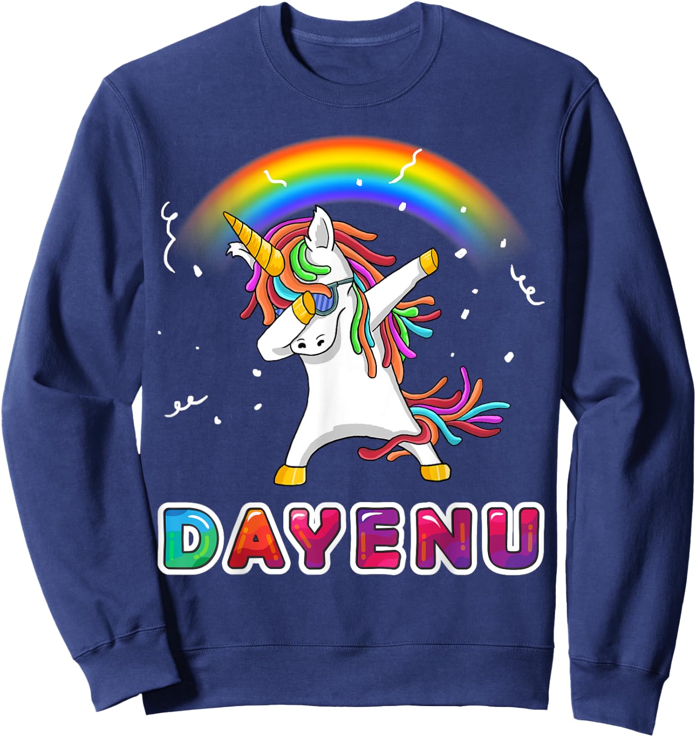 Unicorn Dayenu Passover Shirt for Kids Boys Girls Sweatshirt - Sweatshirt | Navy