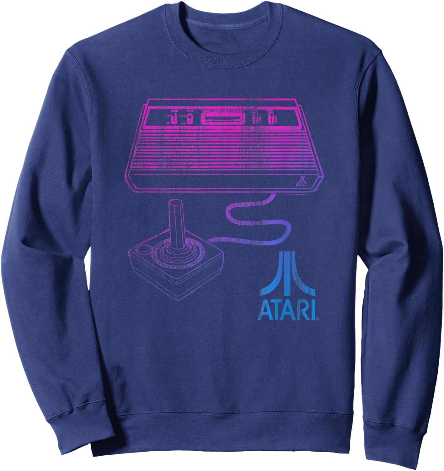 Ripple Junction x Atari Neon 80’s Console Pink & Blue Design Sweatshirt - Sweatshirt | Navy