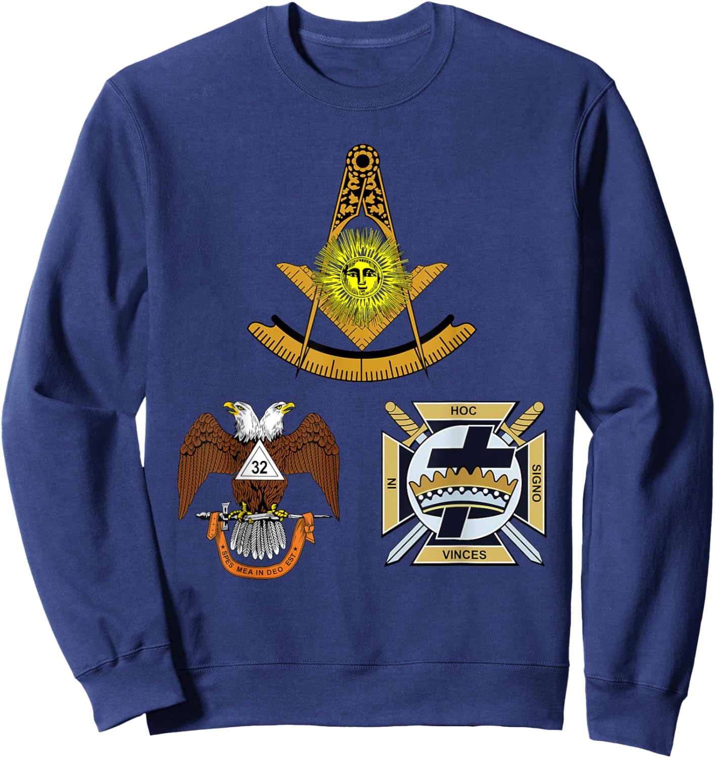 Past Master Mason 32nd Knights Templar Scottish York Rite WD Sweatshirt - Sweatshirt | Navy