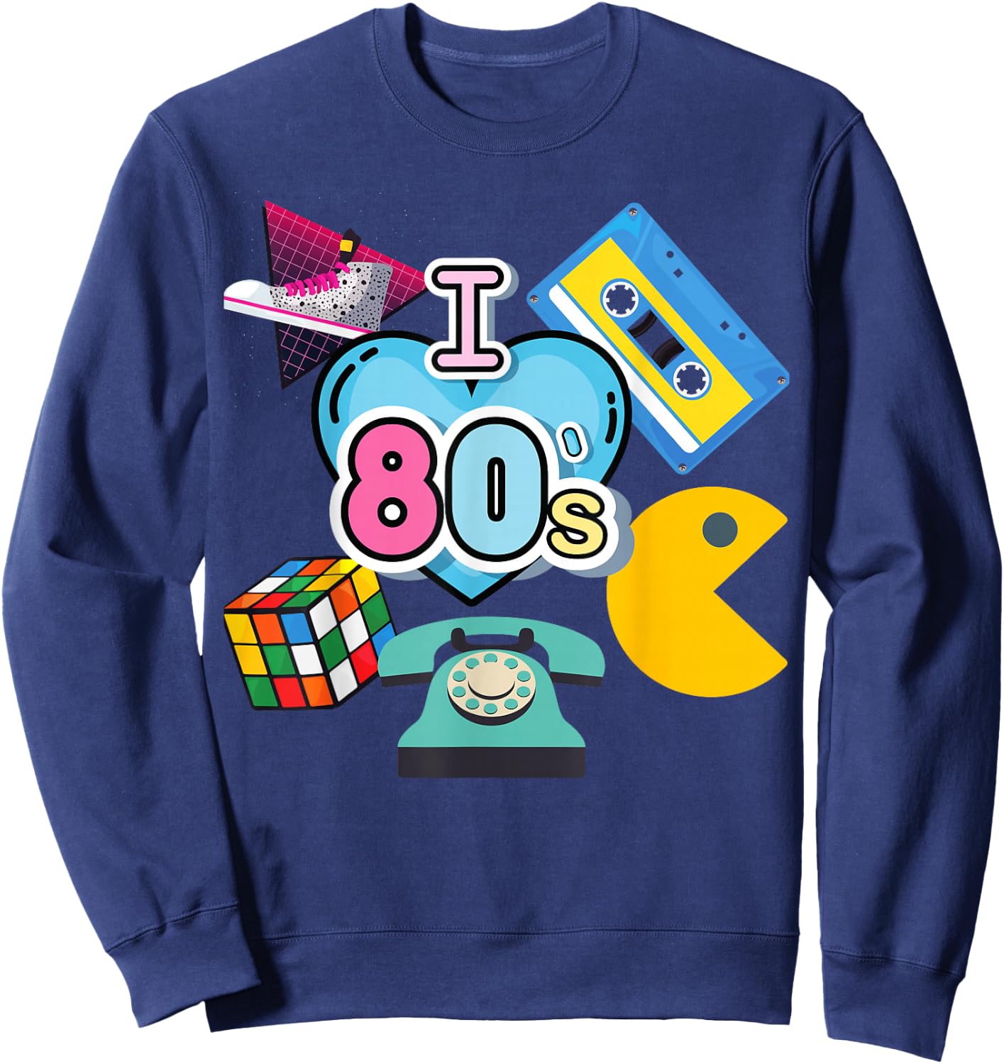 Nostalgic I Love The 80's Trip Down Memory Lane 80’s Sweatshirt - Sweatshirt | Navy