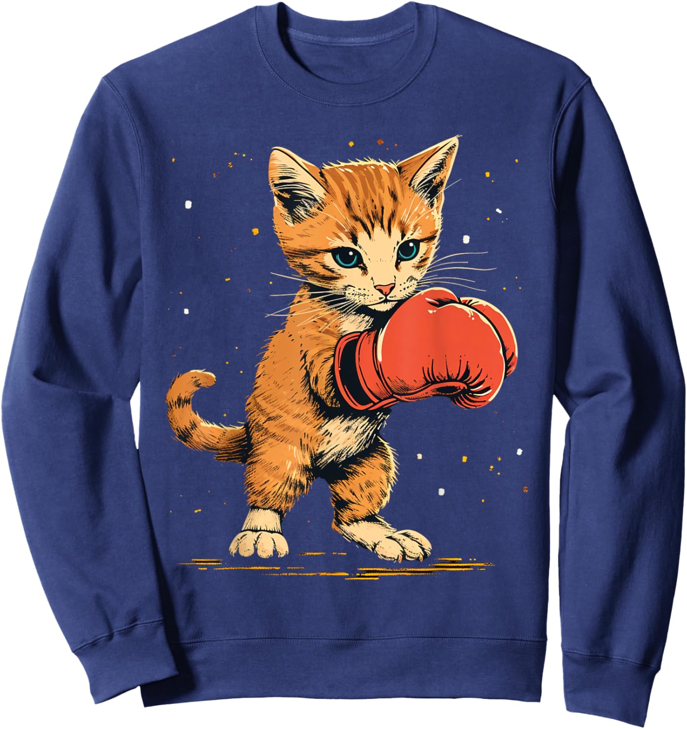 Boxer Cat on Boxing Men Women Kids Sweatshirt - Sweatshirt | Navy