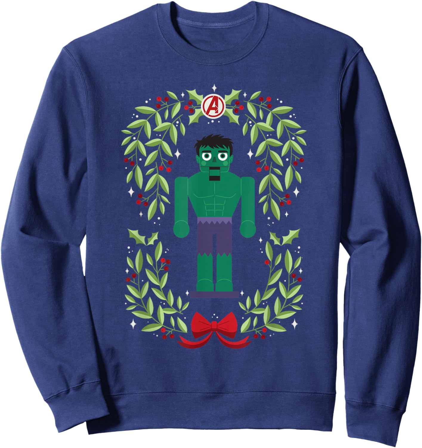 Marvel Holiday Christmas Avengers Holly Hulk Nutcracker Sweatshirt - Sweatshirt | Navy