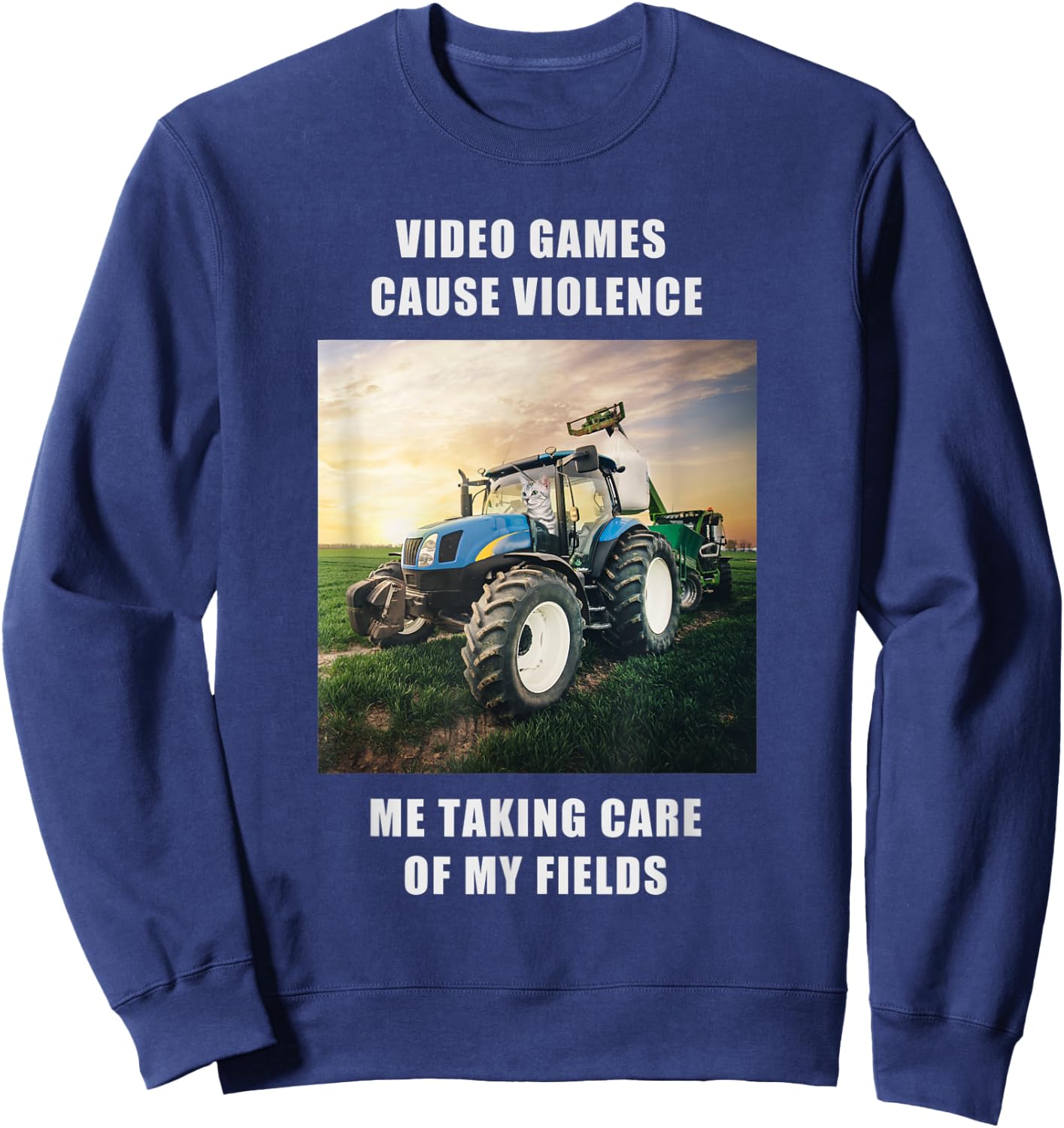 Videogames cause violence Gamer Farming Sweatshirt - Sweatshirt | Navy