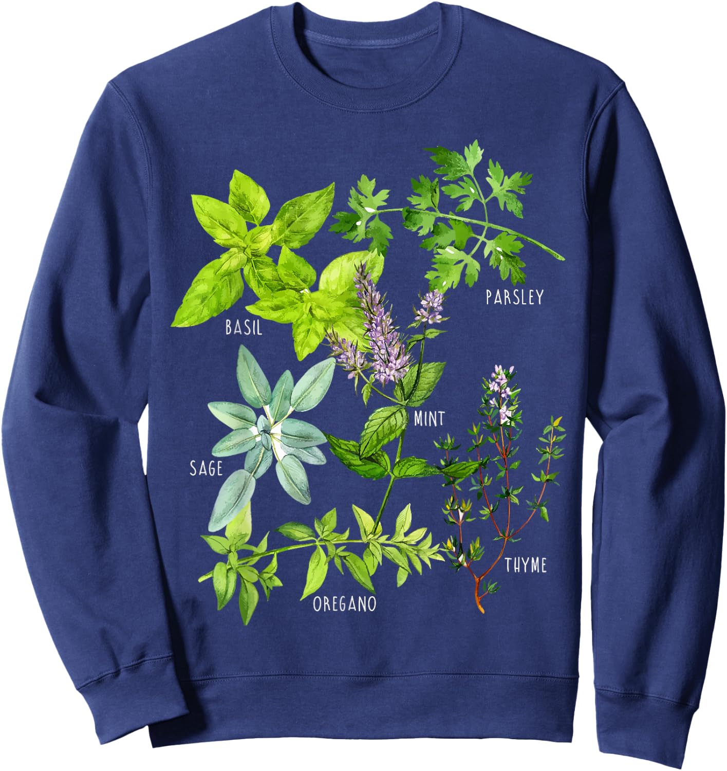 Herbs Plants Sweatshirt - Sweatshirt | Navy