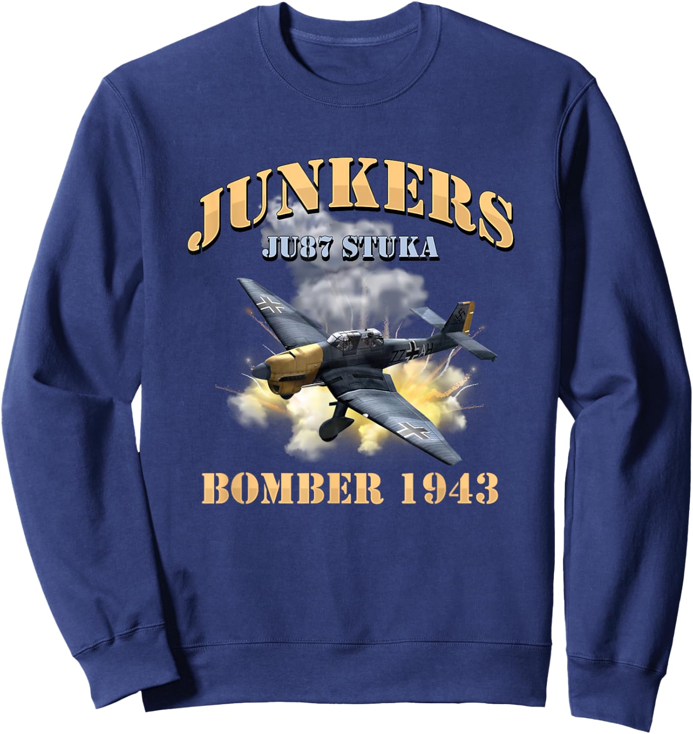 German Ju87 Stuka Vintage WW2 Bomber Veteran Pilot Gift Sweatshirt - Sweatshirt | Navy