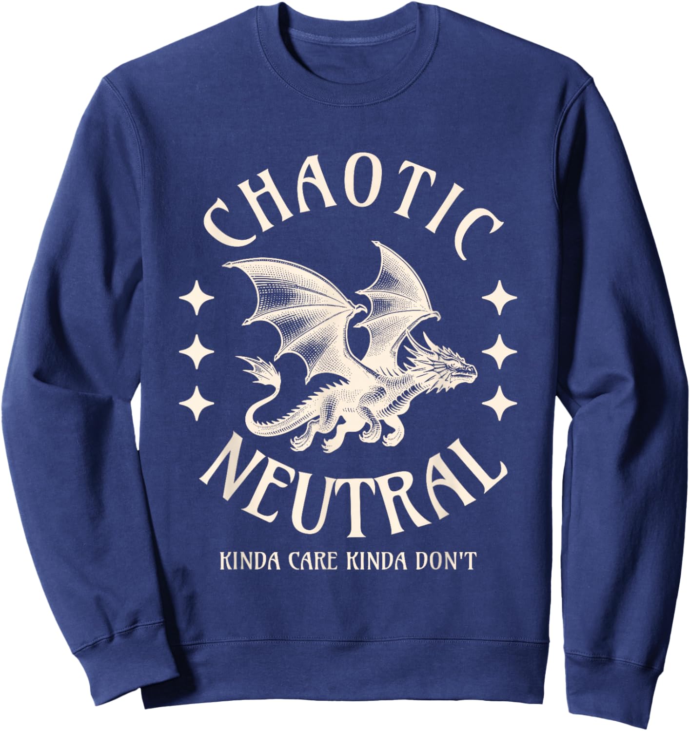 Chaotic Neutral Alignment Funny Roleplaying Character Sweatshirt - Sweatshirt | Navy