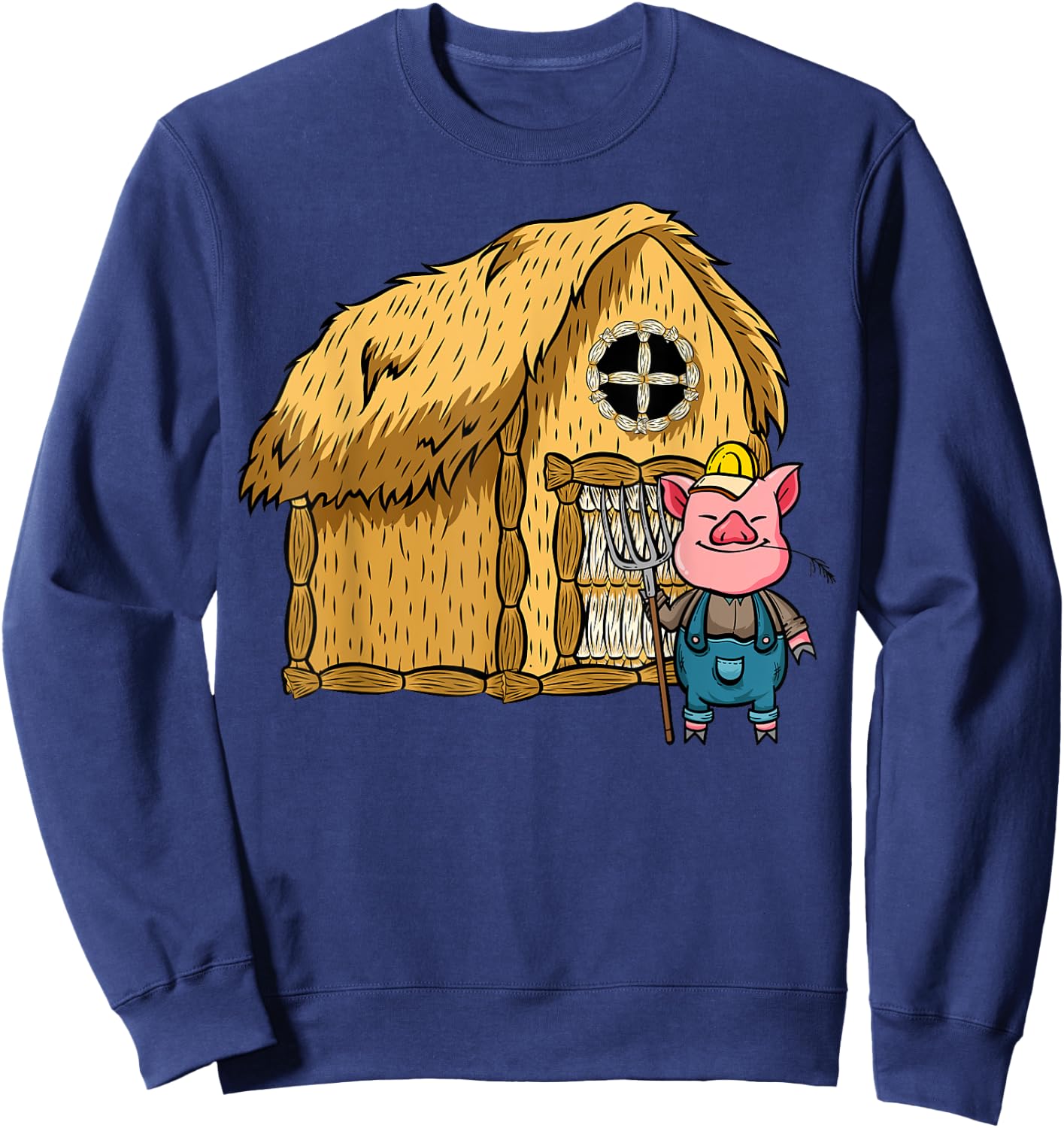 Three Pigs Lazy Halloween Costume - Straw House Sweatshirt - Sweatshirt | Navy