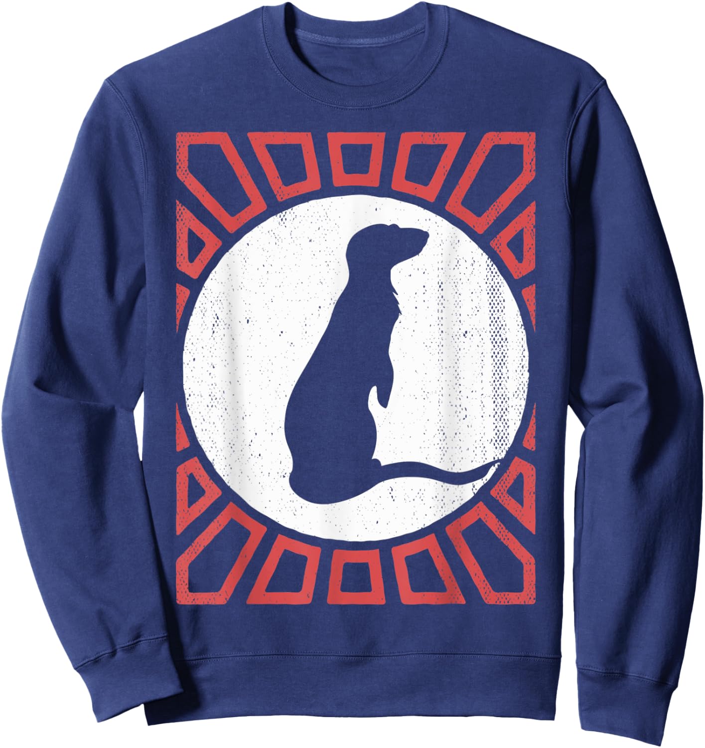 Mongoose Lover Vintage Retro Style Animal Sweatshirt - Sweatshirt | Navy