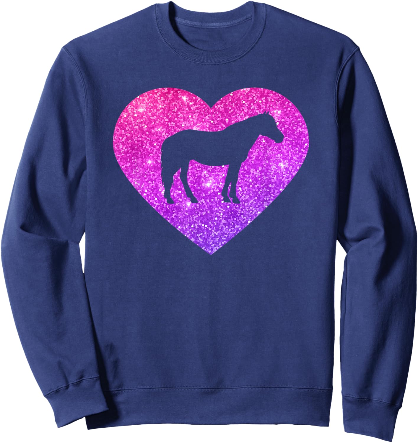 Foal Horse Heart Gift Girls, Teenagers and Women Sweatshirt - Sweatshirt | Navy