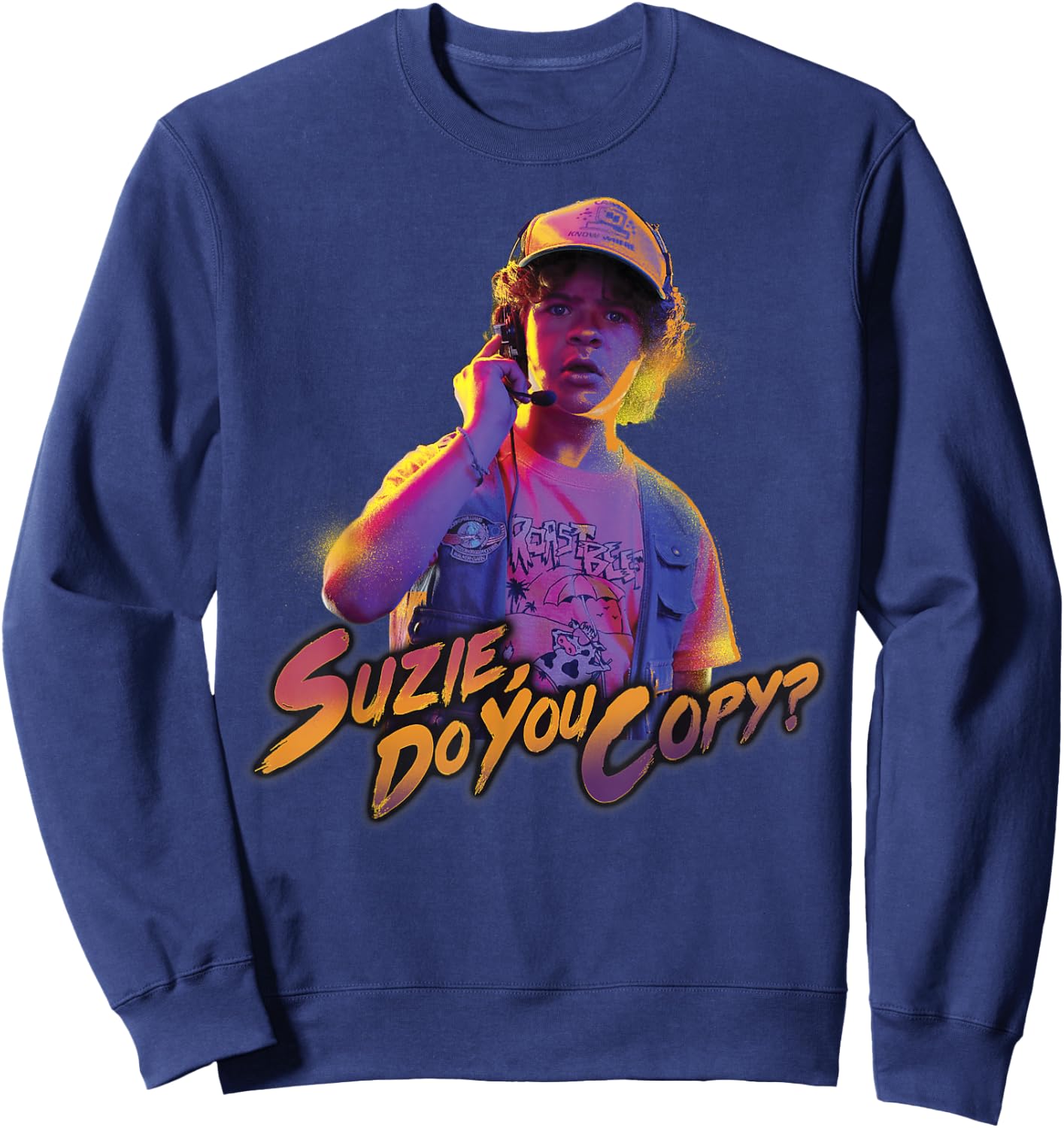 Stranger Things Dustin Suzie Do You Copy Sweatshirt - Sweatshirt | Navy