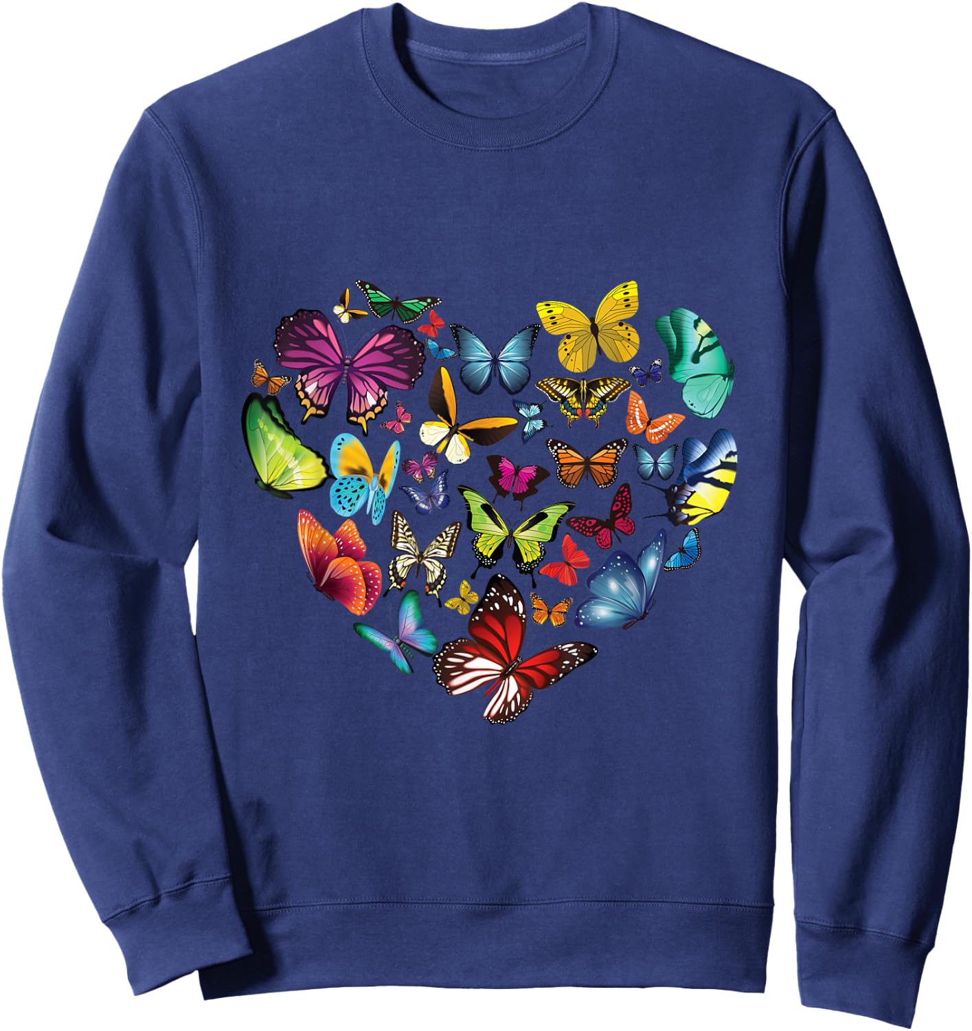 Butterfly Heart Butterflies Lover Lepidopterist Men Women Sweatshirt - Sweatshirt | Navy