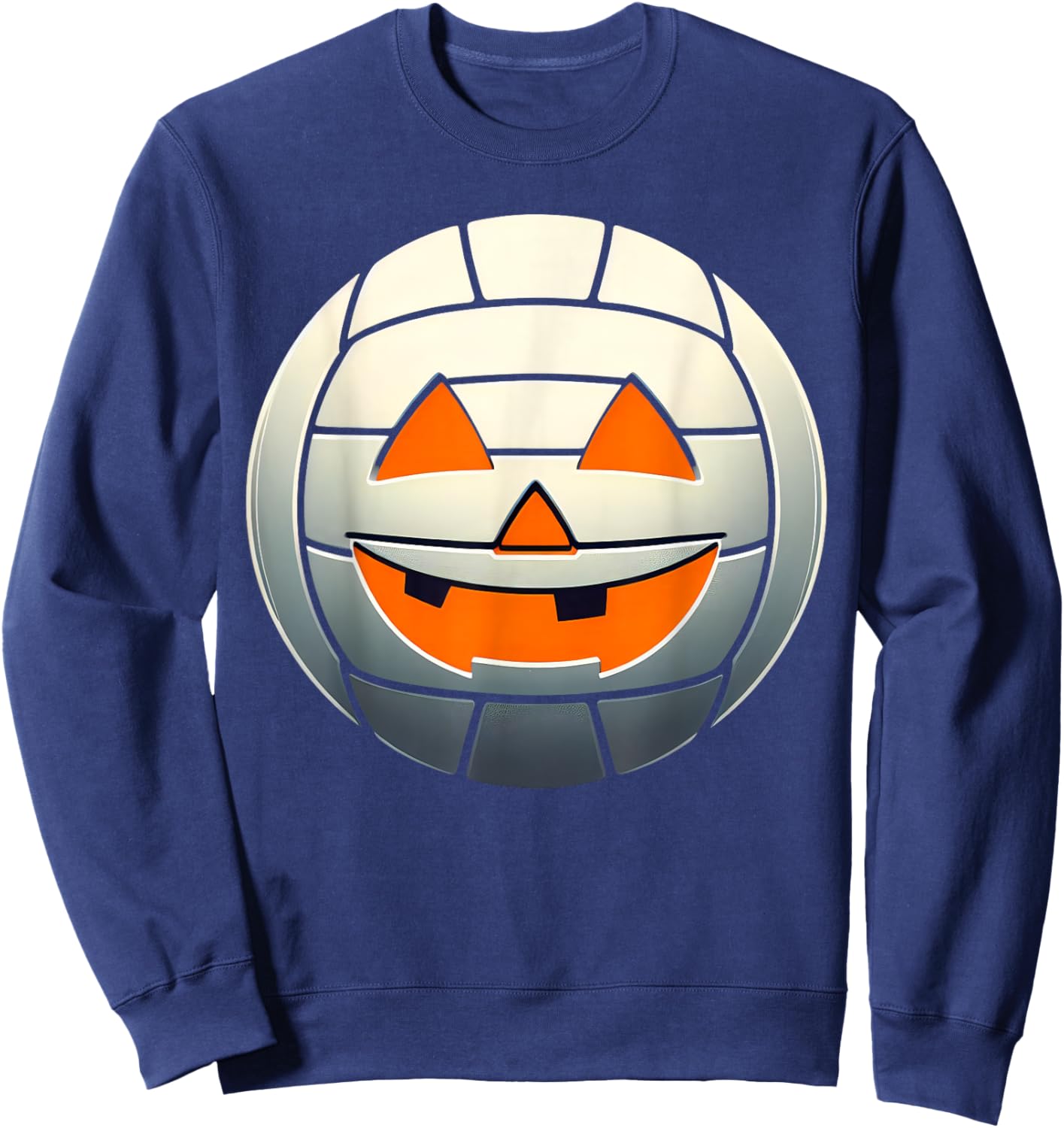 Halloween Jack O Lantern Volleyball Player Coach Pitcher Sweatshirt - Sweatshirt | Navy