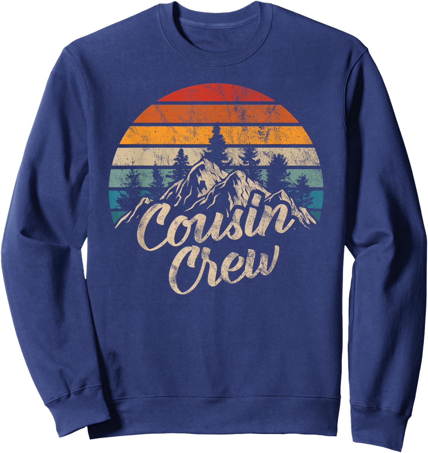 Cousin Crew Camping Outdoor Sunset Summer Camp Sweatshirt - Sweatshirt | Navy