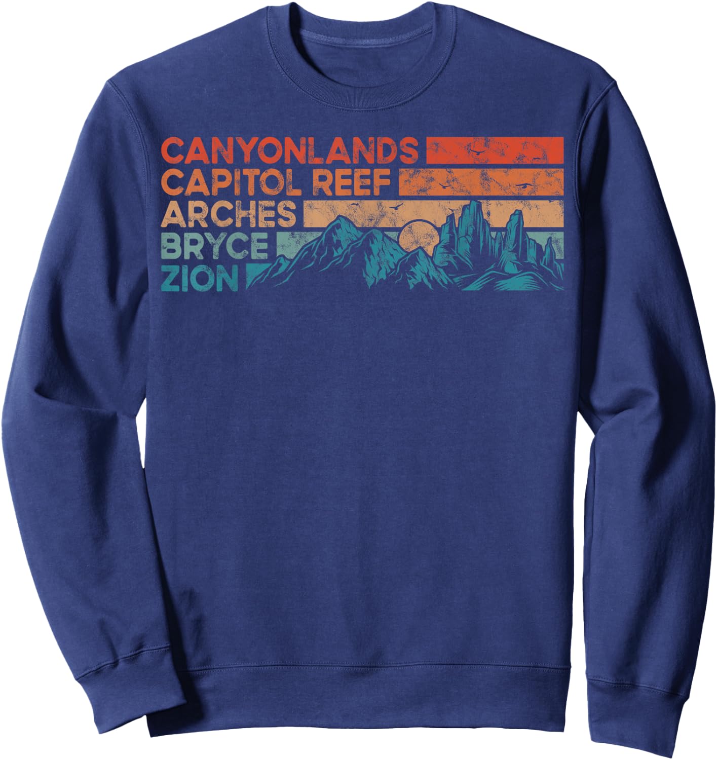 Vintage utah national parks Moab utah mighty five souvenir Sweatshirt - Sweatshirt | Navy