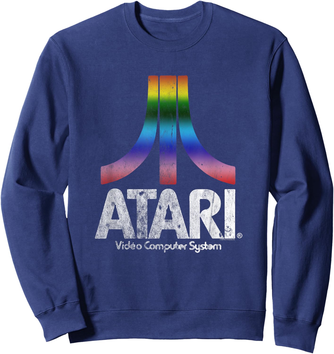 Atari Video Computer System Distressed Art Game Sweatshirt - Sweatshirt | Navy