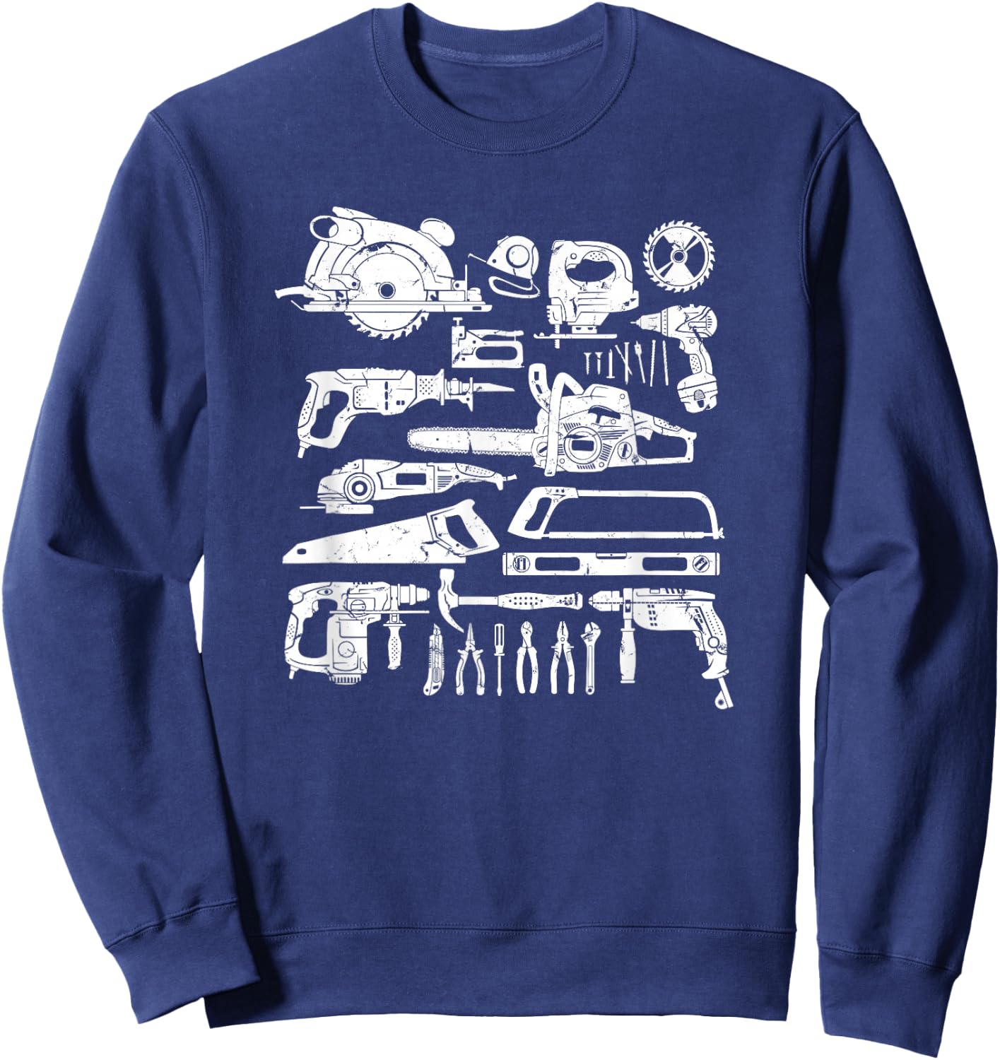Carpenter Mechanic Hand Power Tool Saw Handyman Woodworker Sweatshirt - Sweatshirt | Navy