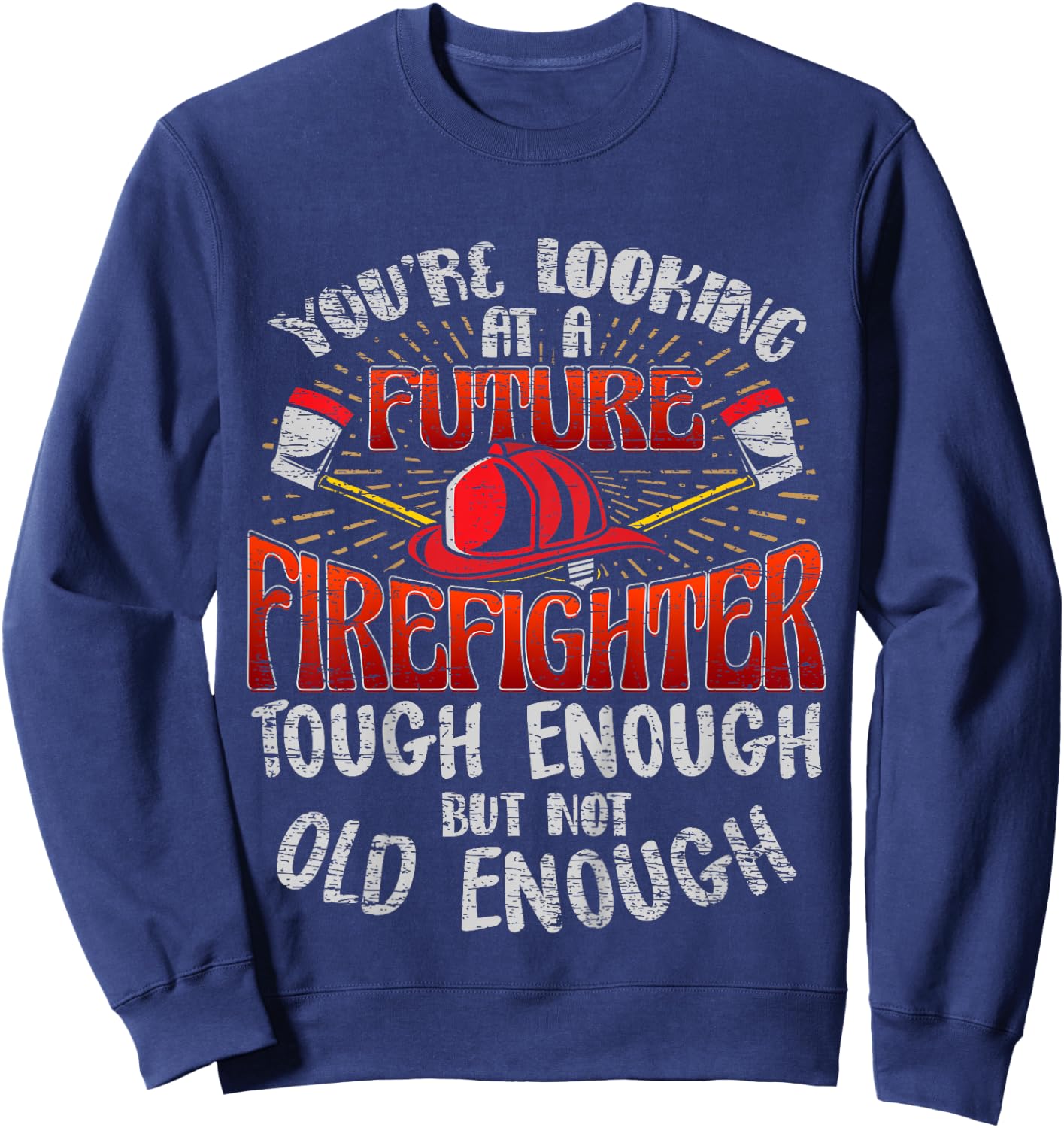Kids Future Firefighter T shirt Kids Boys Youth Men Funny Sweatshirt - Sweatshirt | Navy