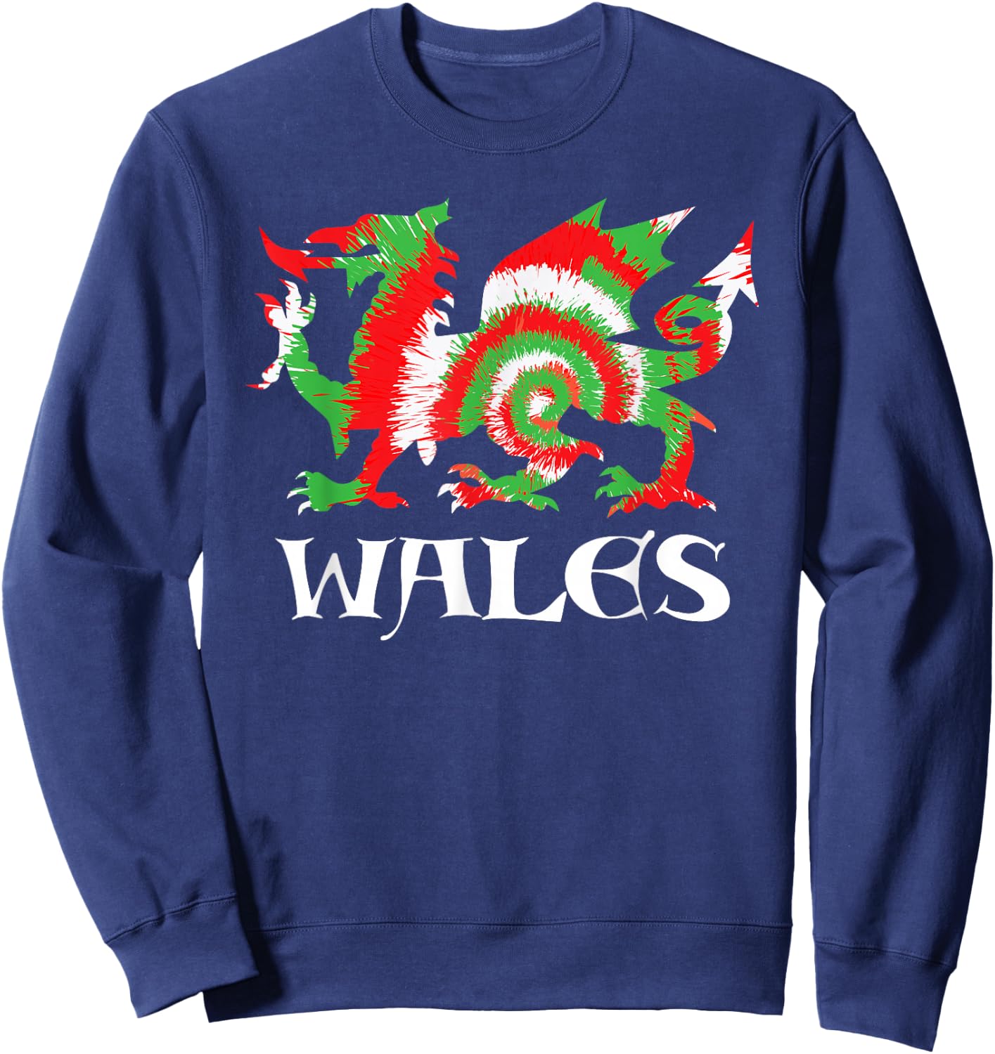 Tie-Dye Flag of Wales CYMRU Welsh Dragon Sweatshirt - Sweatshirt | Navy