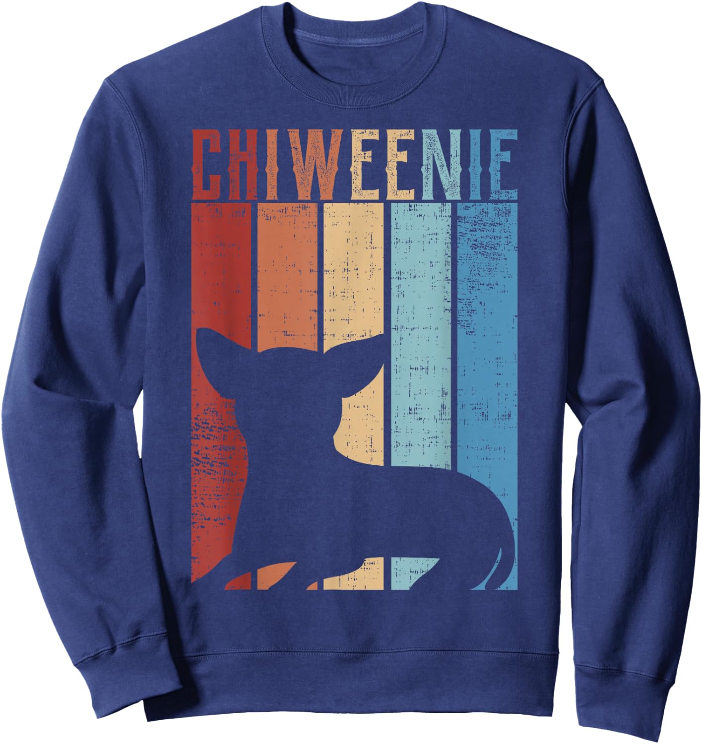 Cute Retro Chiweenie Silhouette Gift design for Chiweenies Sweatshirt - Sweatshirt | Navy