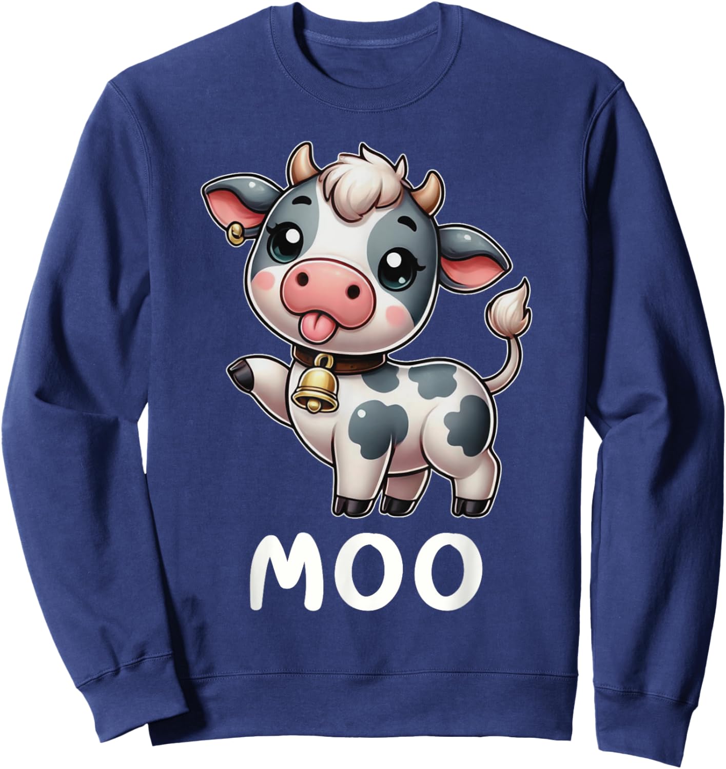 Funny Cow Moo Farm Cattle Animal Lover Farmer Ranch Sweatshirt - Sweatshirt | Navy