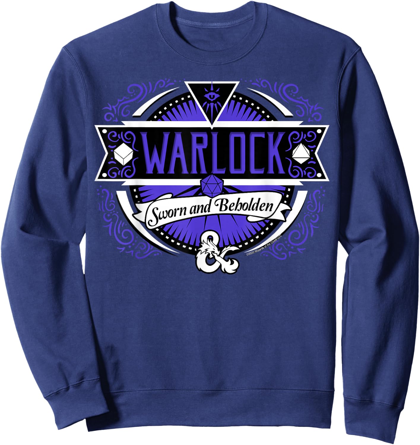 Dungeons & Dragons Warlock Sworn and Beholden Logo Sweatshirt - Sweatshirt | Navy