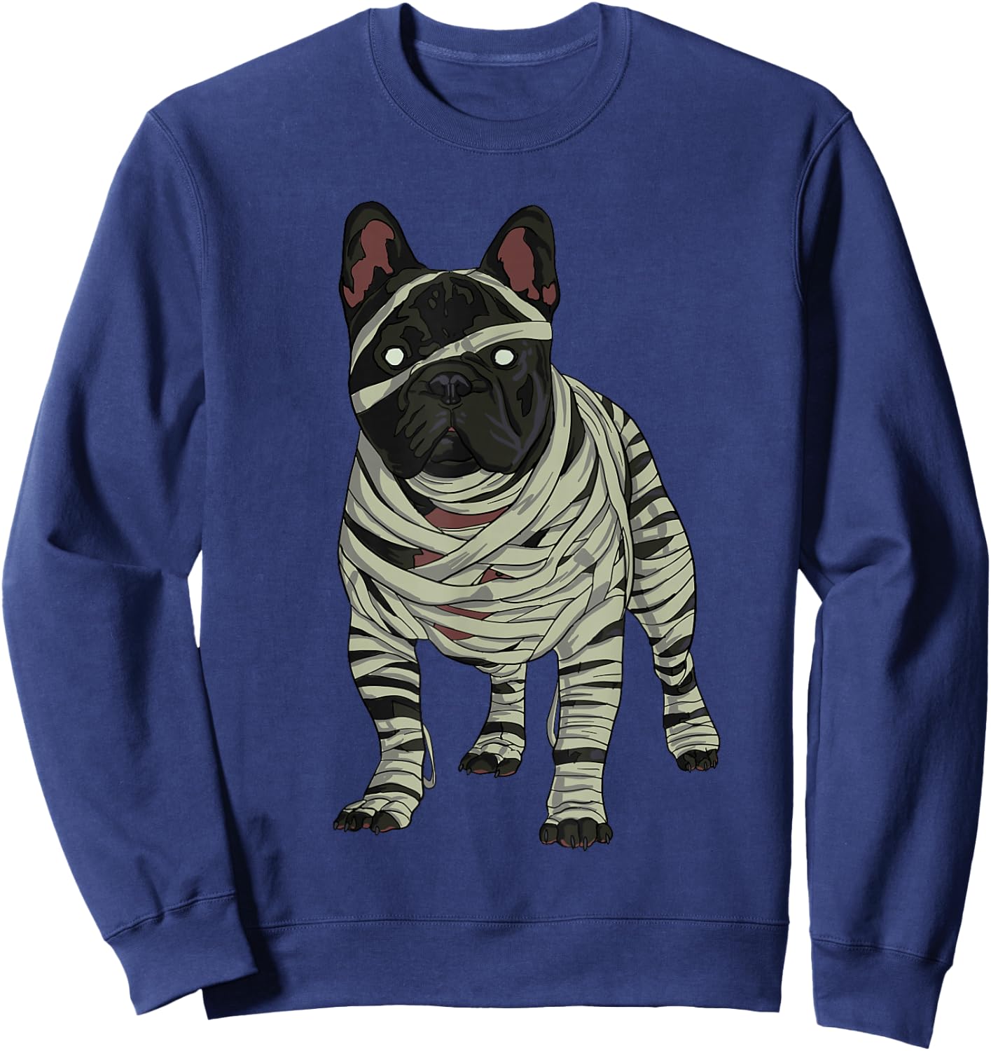 French Bulldog Dog Mummy Halloween Costume Dog Lovers Sweatshirt - Sweatshirt | Navy