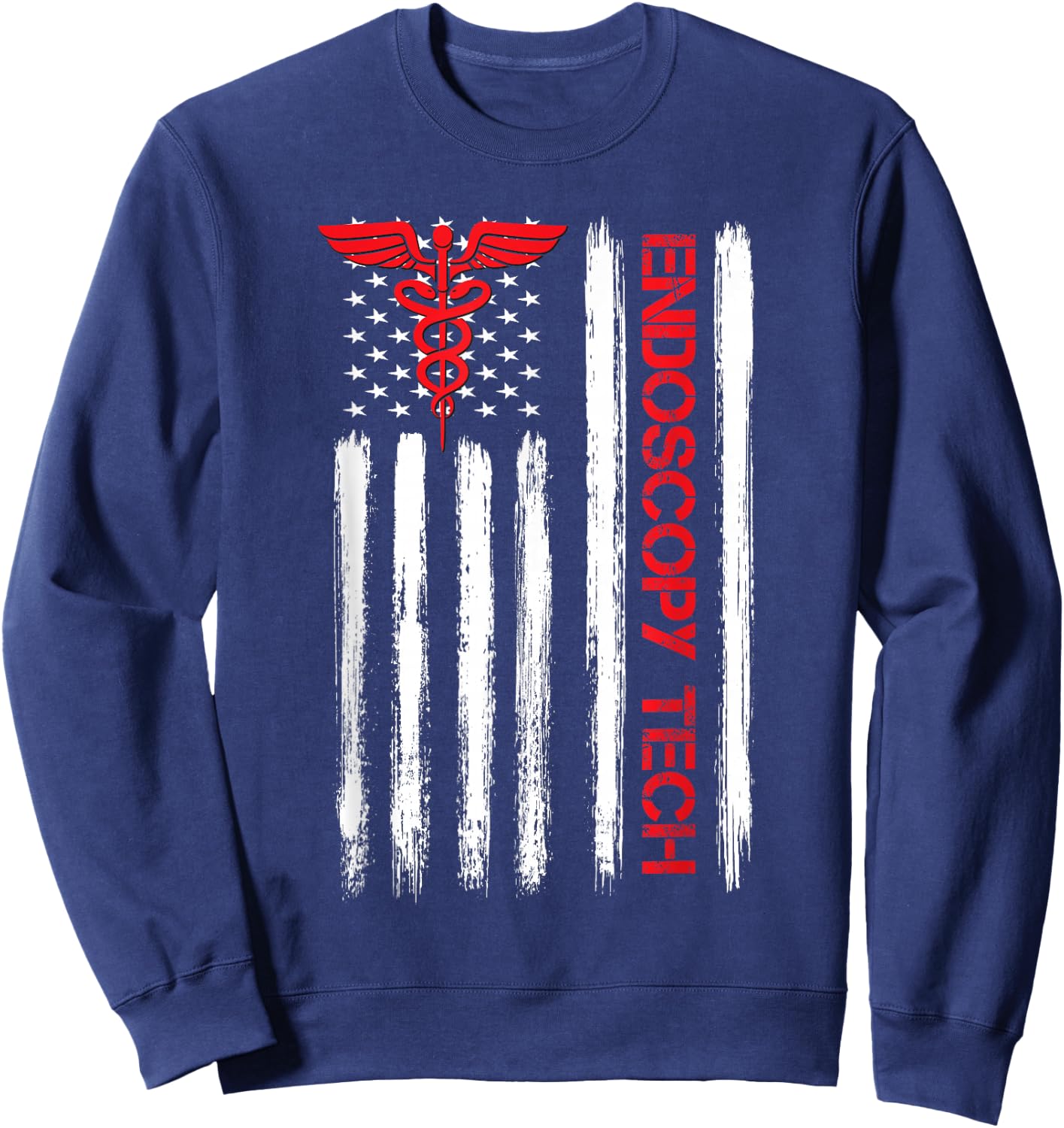 US Flag Endoscopy Tech Technologist Gastroenterologist GI Sweatshirt - Sweatshirt | Navy