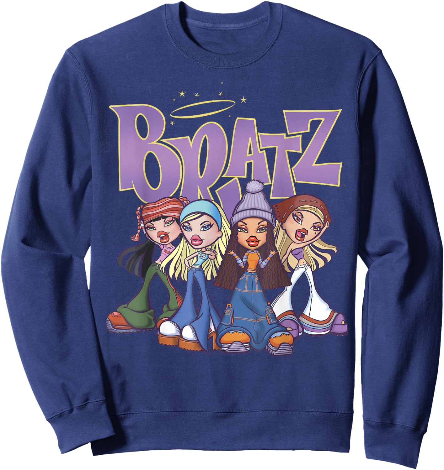 Bratz Original Four Group Shot Logo Sweatshirt - Sweatshirt | Navy