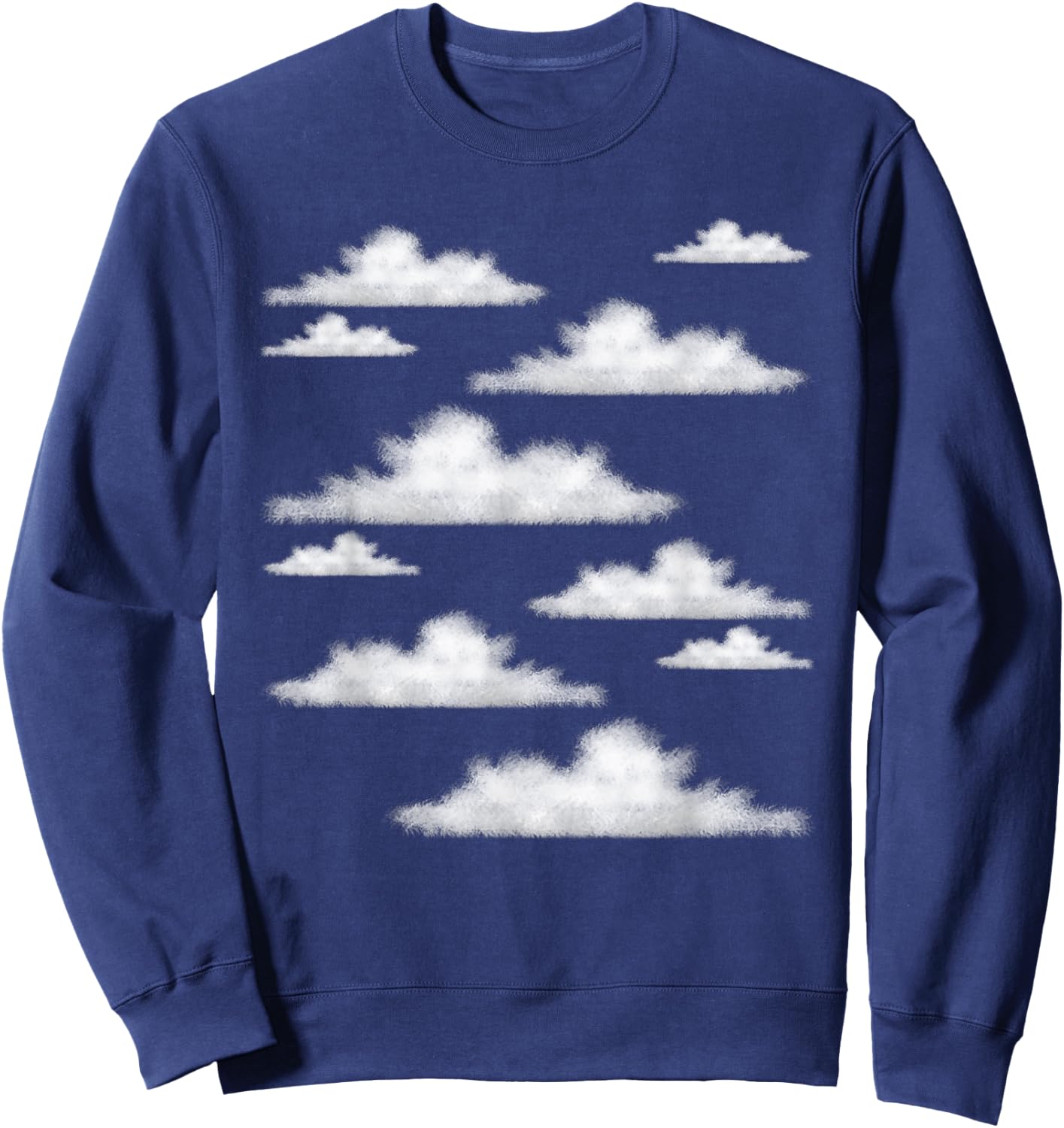 Blue Sky Clouds Cool Atmosphere Pastel Color Art Lover Gift Sweatshirt - Sweatshirt | Navy