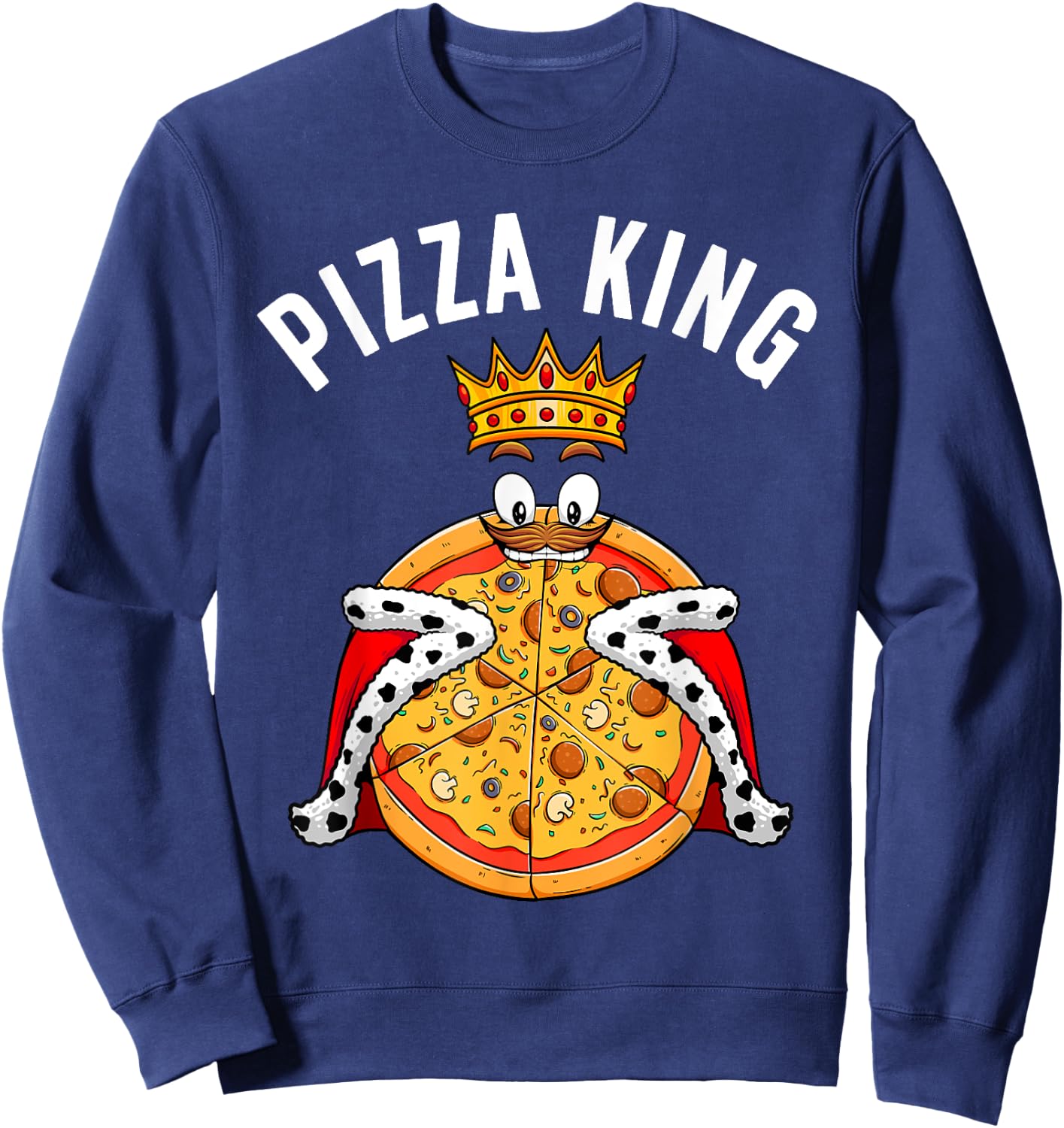 Cute Pizza Design Boys Italian Dish Pizza Lovers Sweatshirt - Sweatshirt | Navy