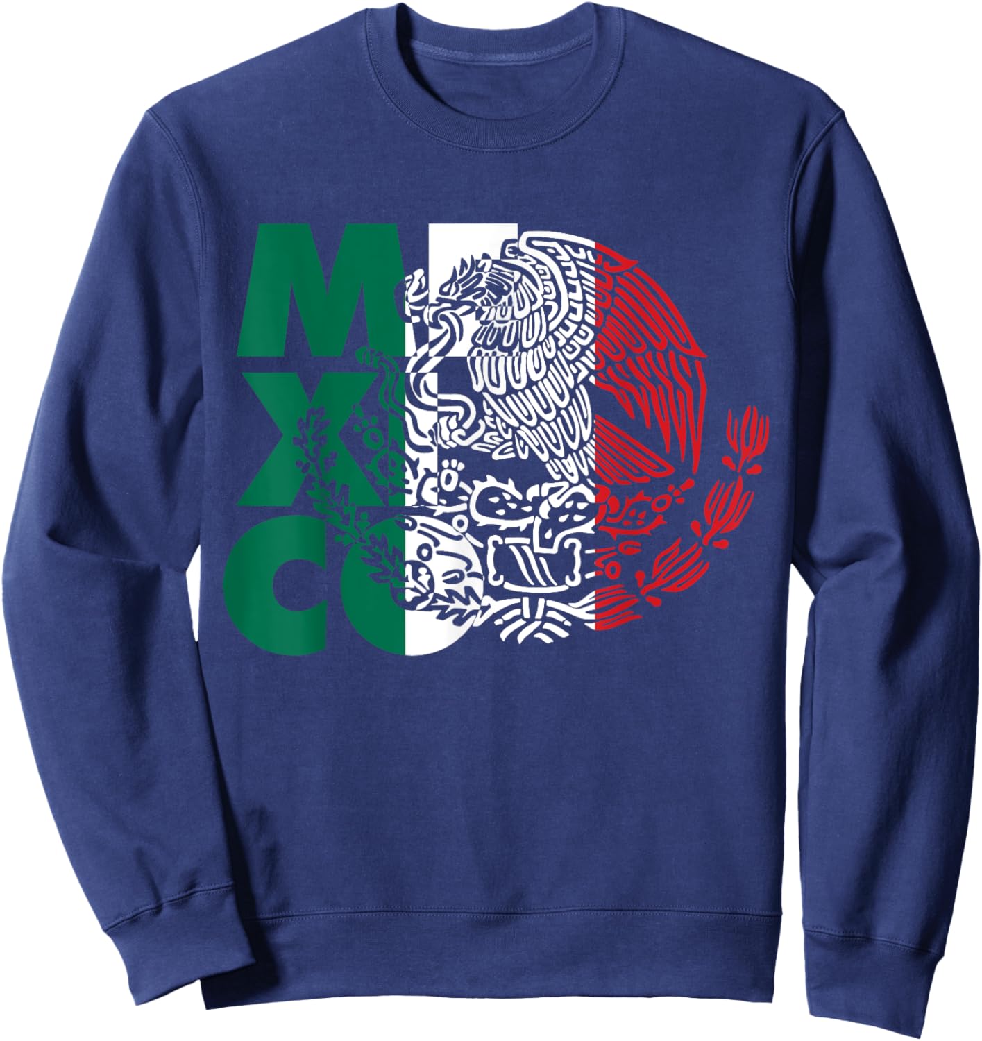 Mexican Flag Mexican Eagle Sweatshirt - Sweatshirt | Navy