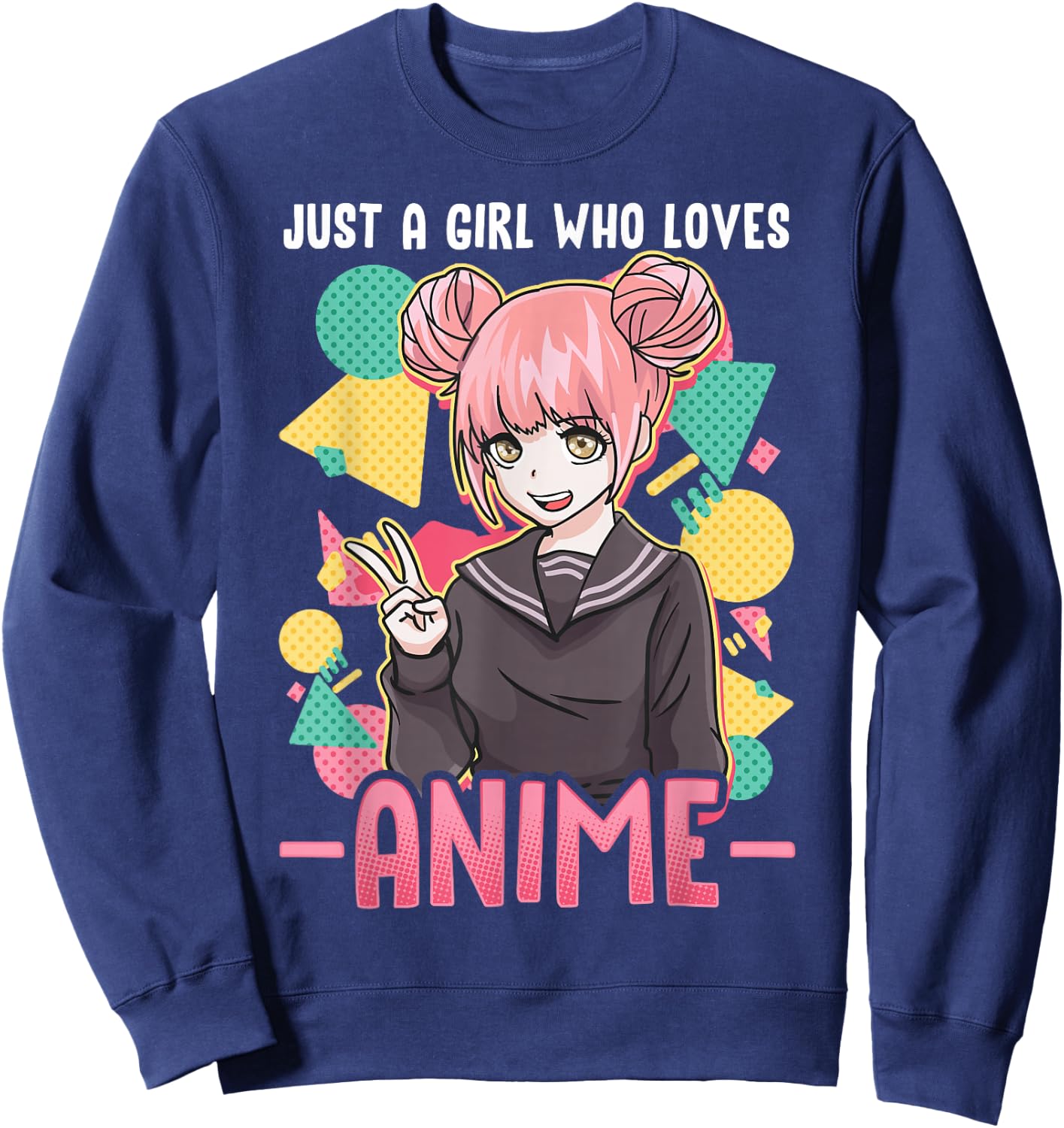 Anime Shirts for Girls Women Just A Girl Who Loves Anime Sweatshirt - Sweatshirt | Navy