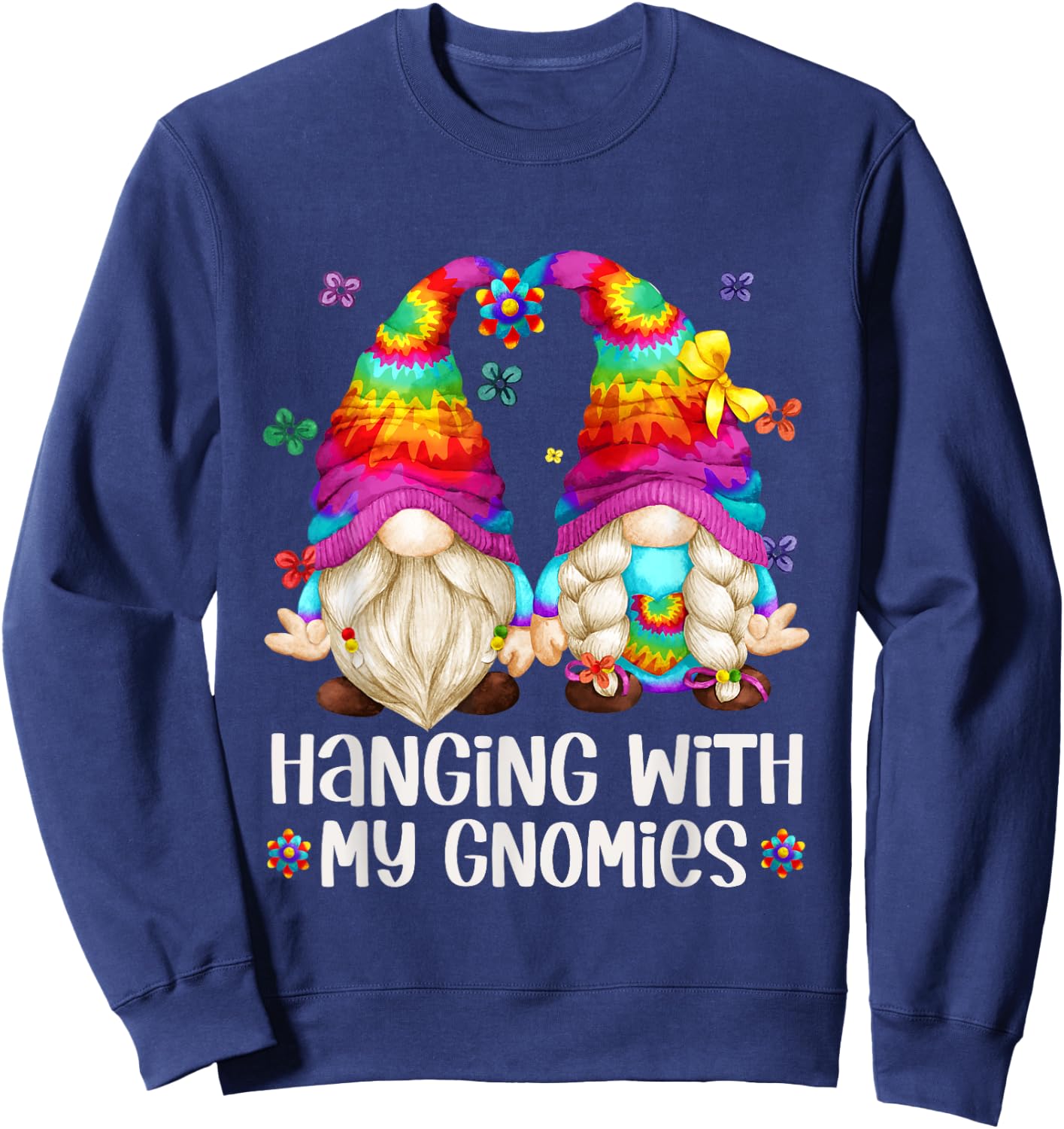 Hippie Gnome For Summer Vacation For Hanging With My Gnomies Sweatshirt - Sweatshirt | Navy