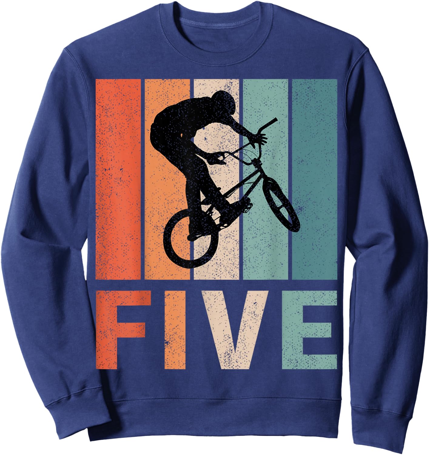 5th Birthday Retro BMX Bicycle Bike Boys Kids 5 Years Old Sweatshirt - Sweatshirt | Navy