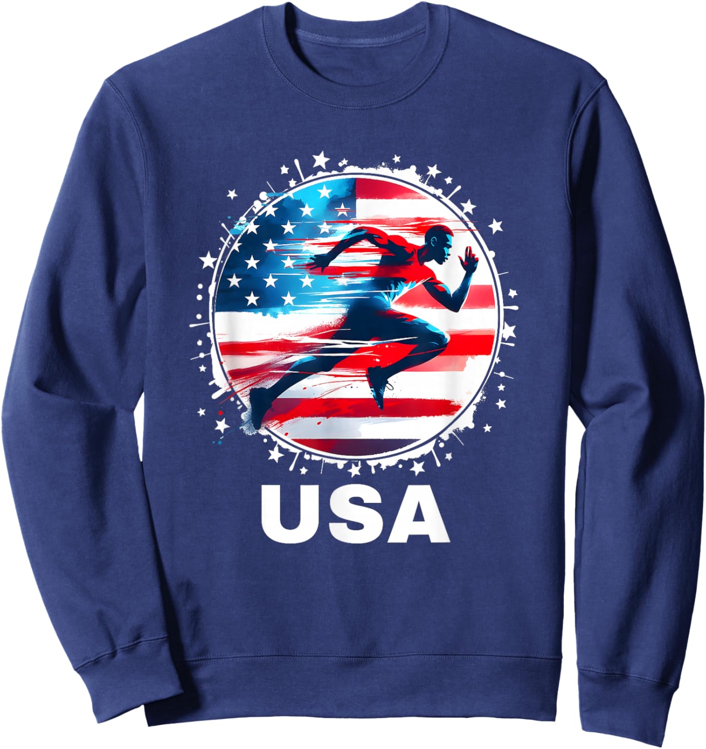 USA Run Track and Field Shirt Track and Field Apparel Track Sweatshirt - Sweatshirt | Navy
