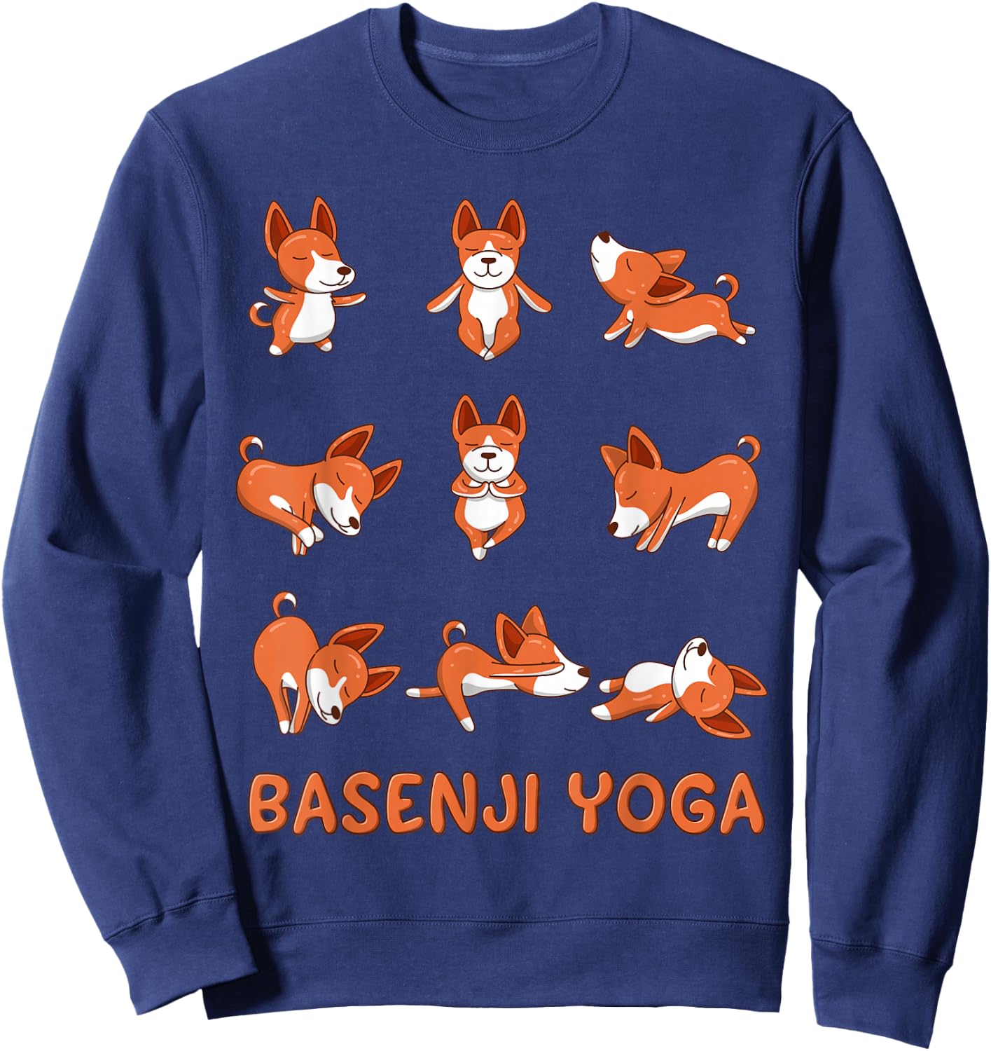Basenji Yoga shirt Basenji Yoga Pose Meditation Sweatshirt - Sweatshirt | Navy