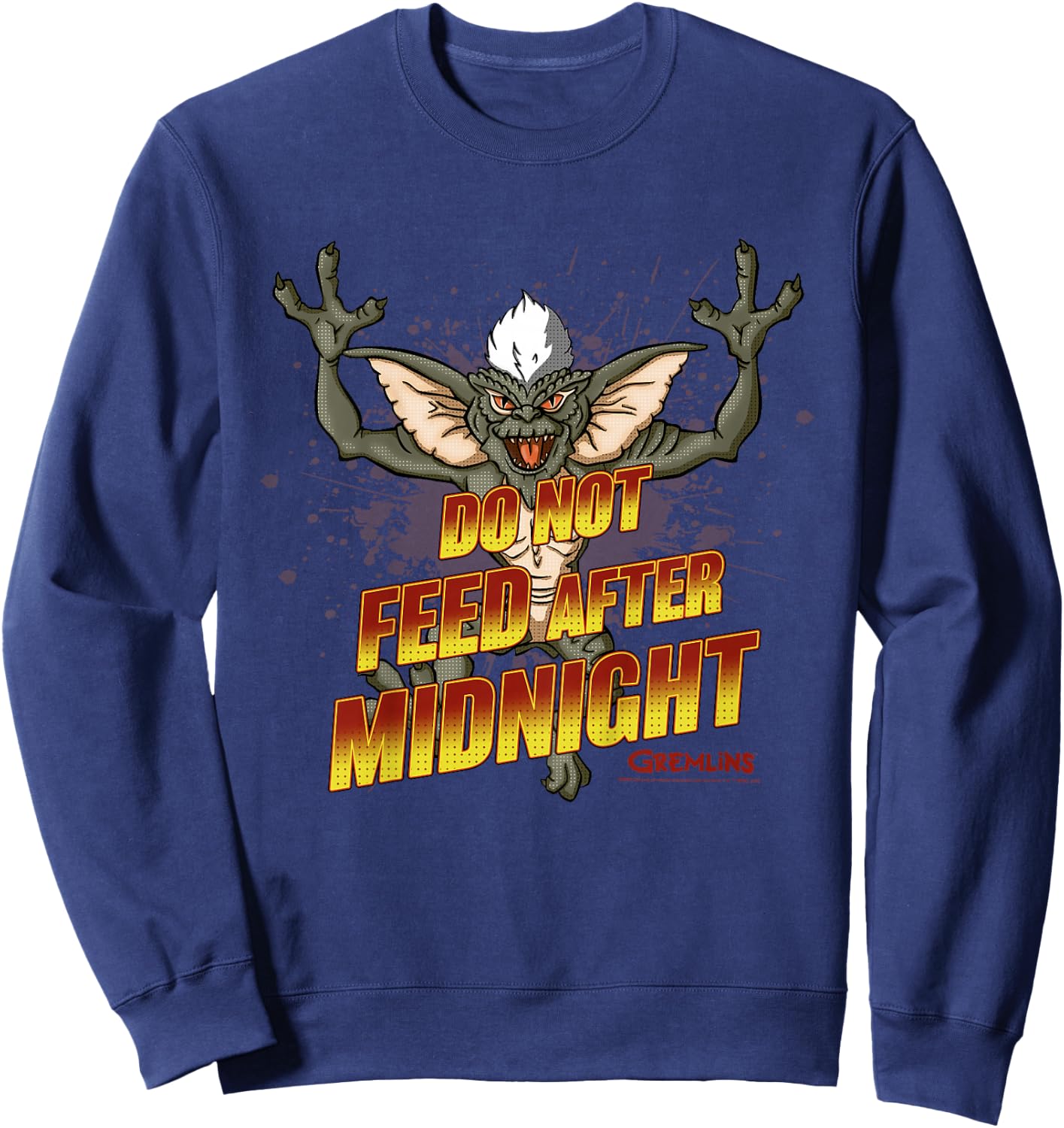 Kids Gremlins Stripe Do Not Feed After Midnight Sweatshirt - Sweatshirt | Navy