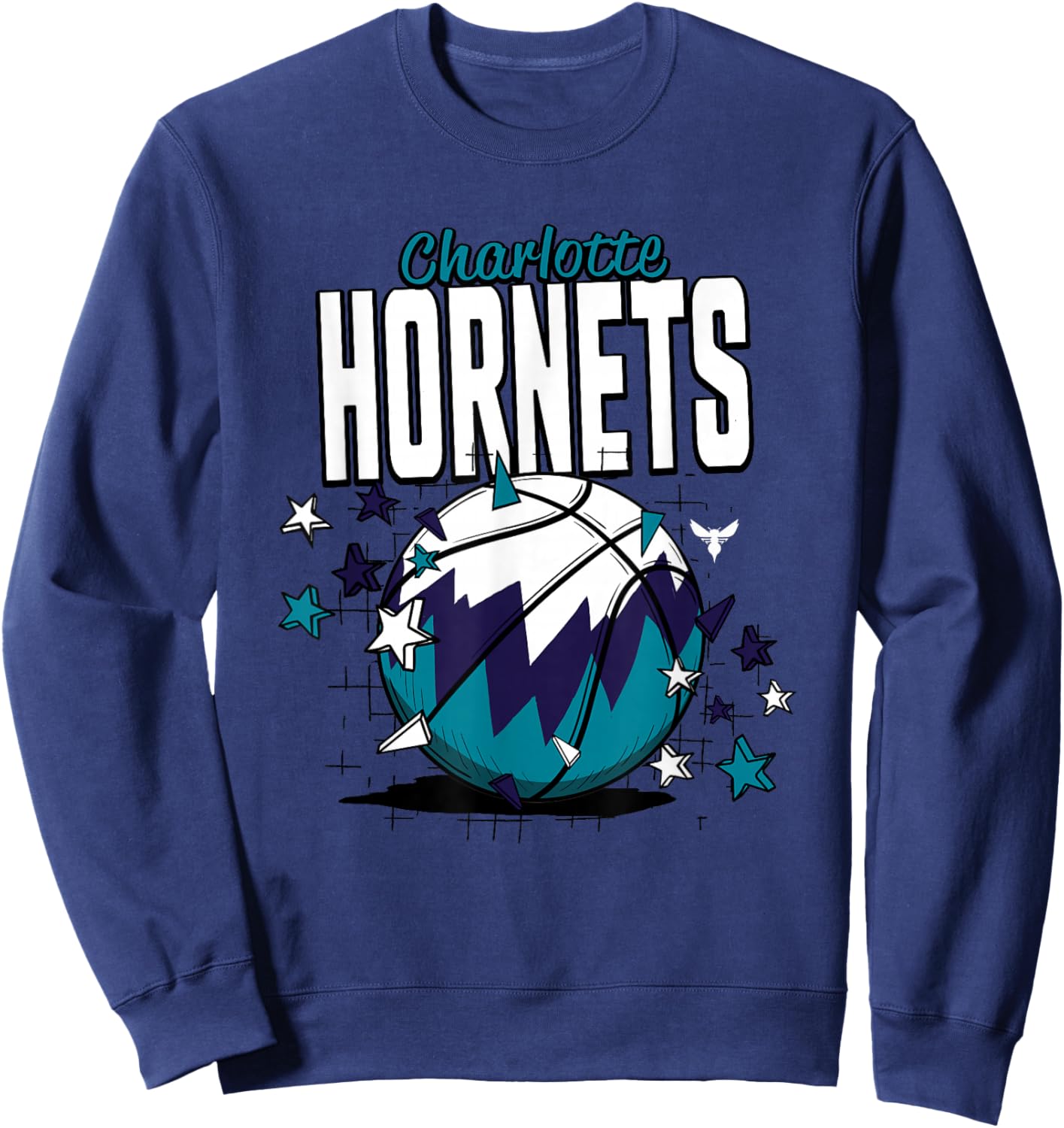 NBA Charlotte Hornets Basketball Doodle Stars Sweatshirt - Sweatshirt | Navy