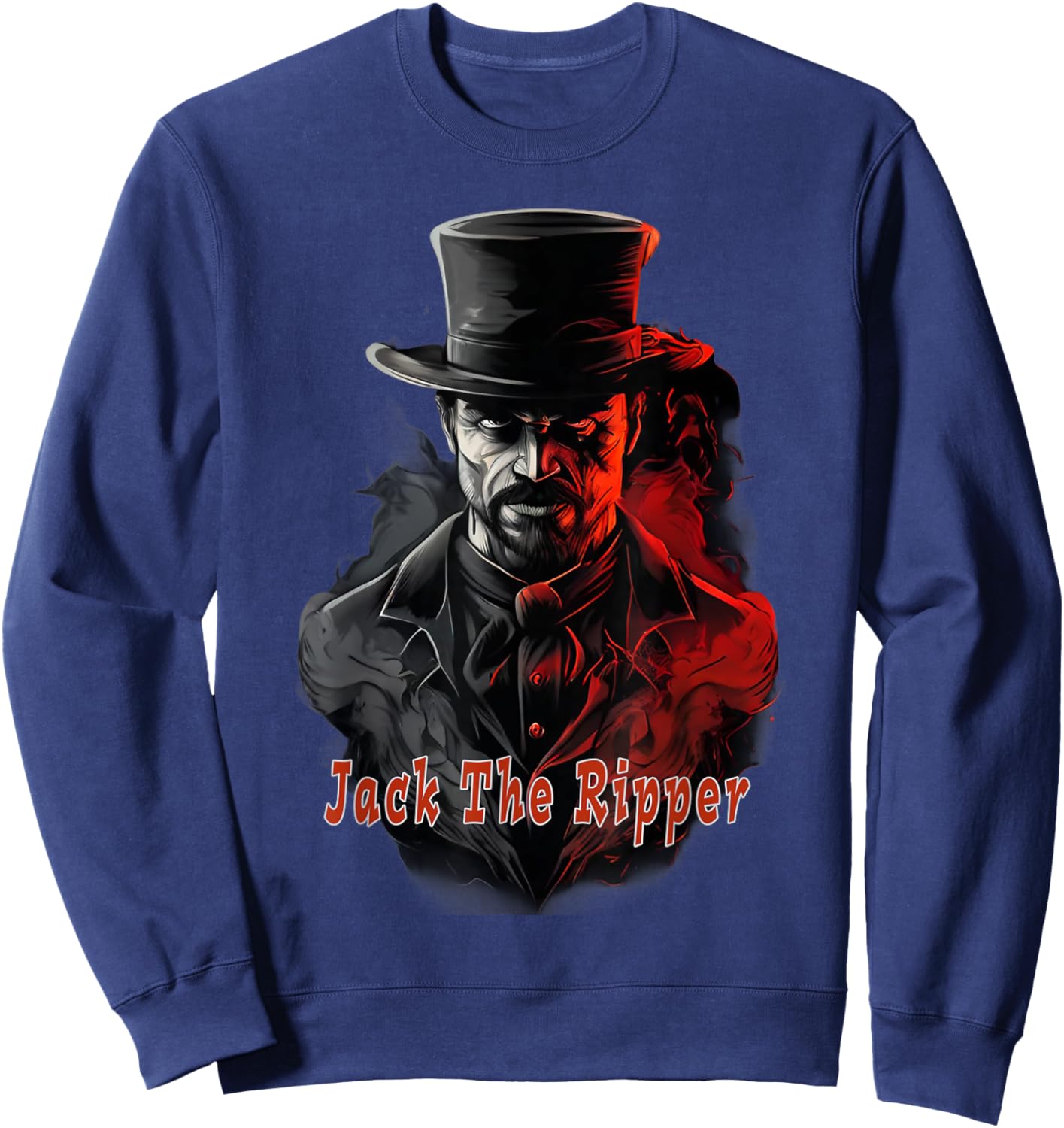 Jack the Ripper Red Graphic Sweatshirt - Sweatshirt | Navy
