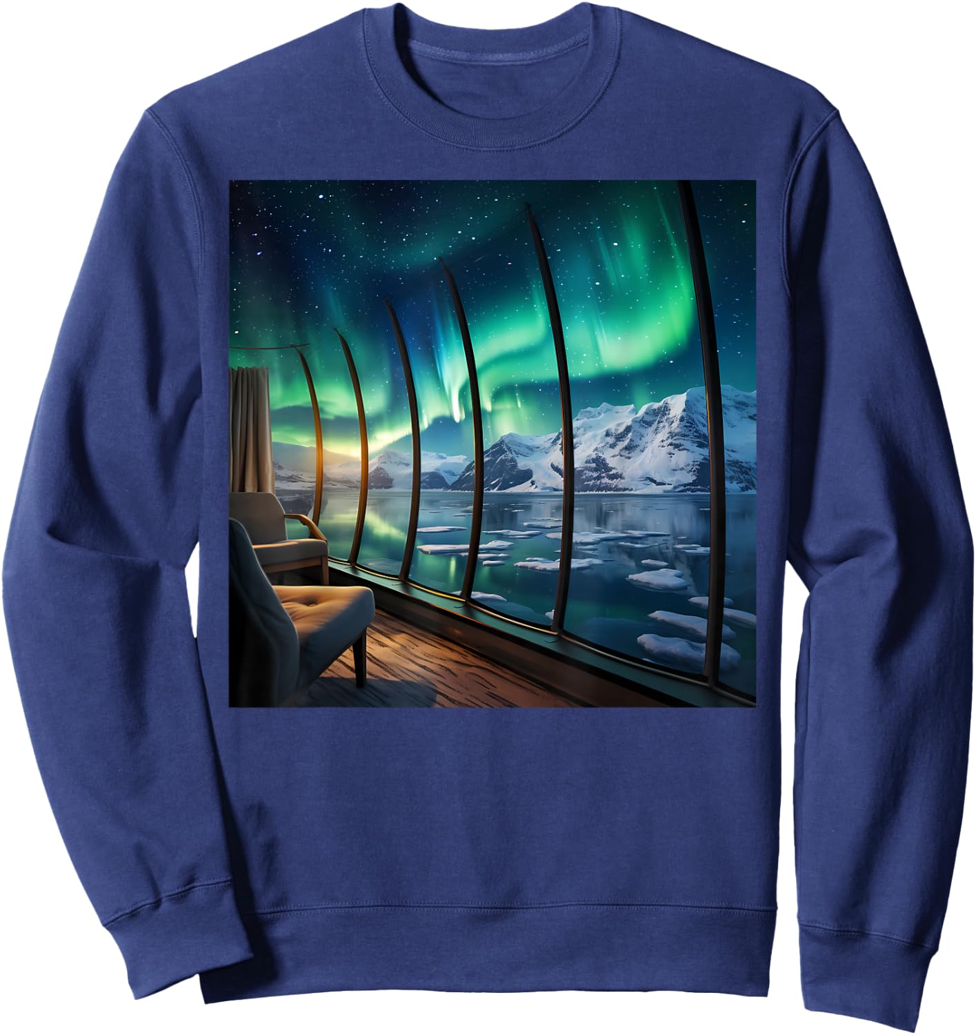 Norway Auroa Borealis Cruise Northern Lights Vacation Merch Sweatshirt - Sweatshirt | Navy