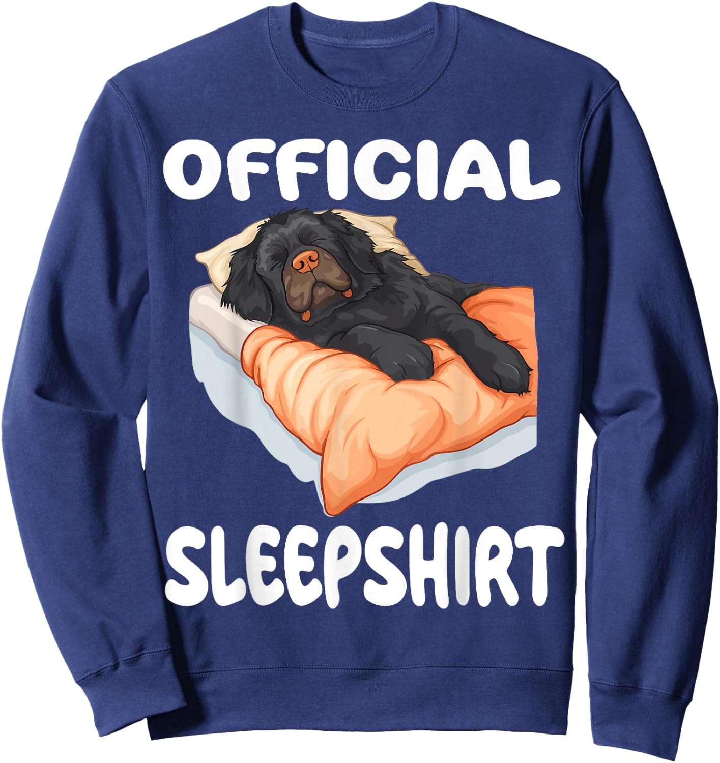 Newfoundland Dog Official Sleepshirt Pajamas Nightgown Sweatshirt - Sweatshirt | Navy
