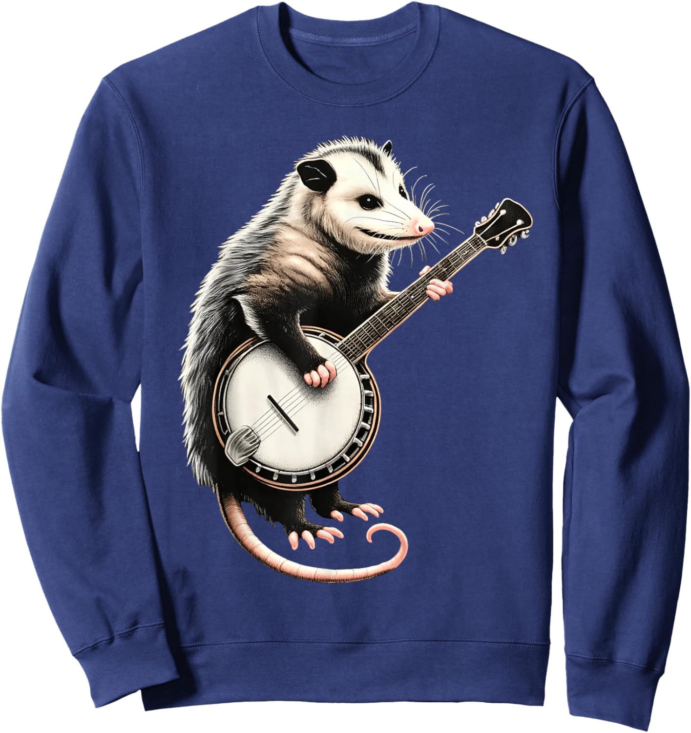 Opossum Playing Banjo Guitar Funny Possums Sweatshirt - Sweatshirt | Navy