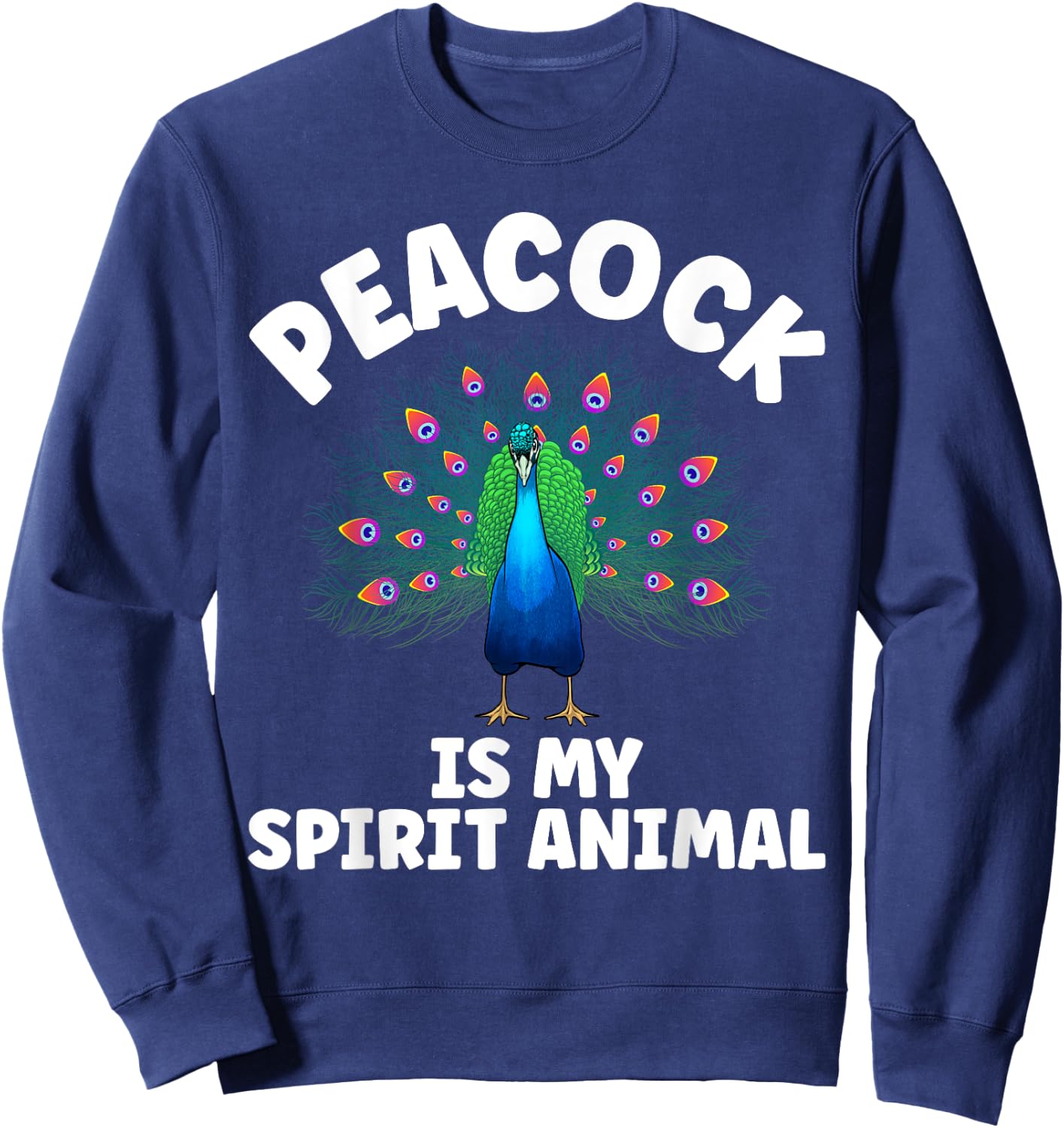 Funny Peacock Design Women Pheasant Peacock Lovers Sweatshirt - Sweatshirt | Navy