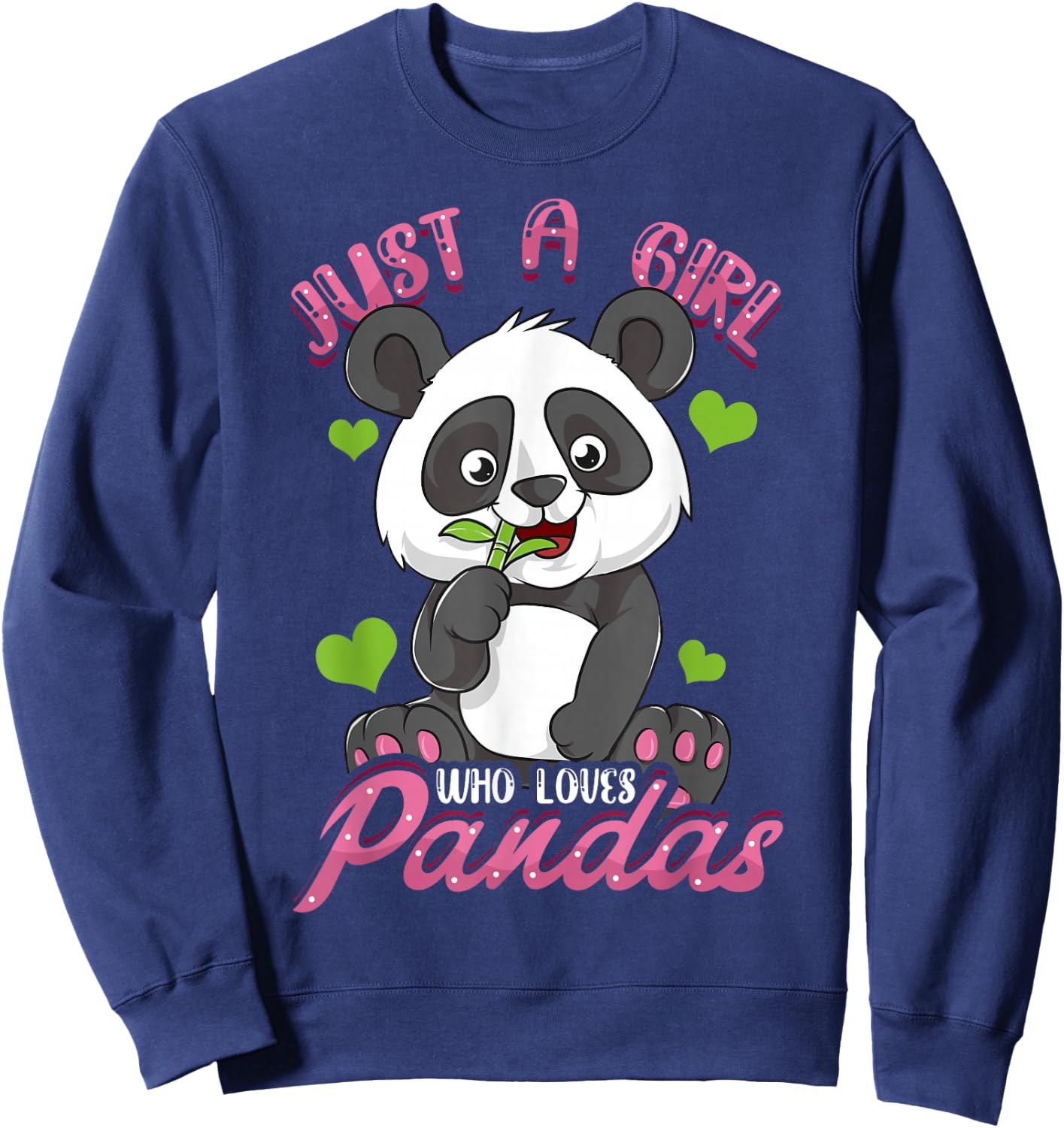 Just A Girl Who Loves Pandas Shirt Panda Shirt For Girls Sweatshirt - Sweatshirt | Navy