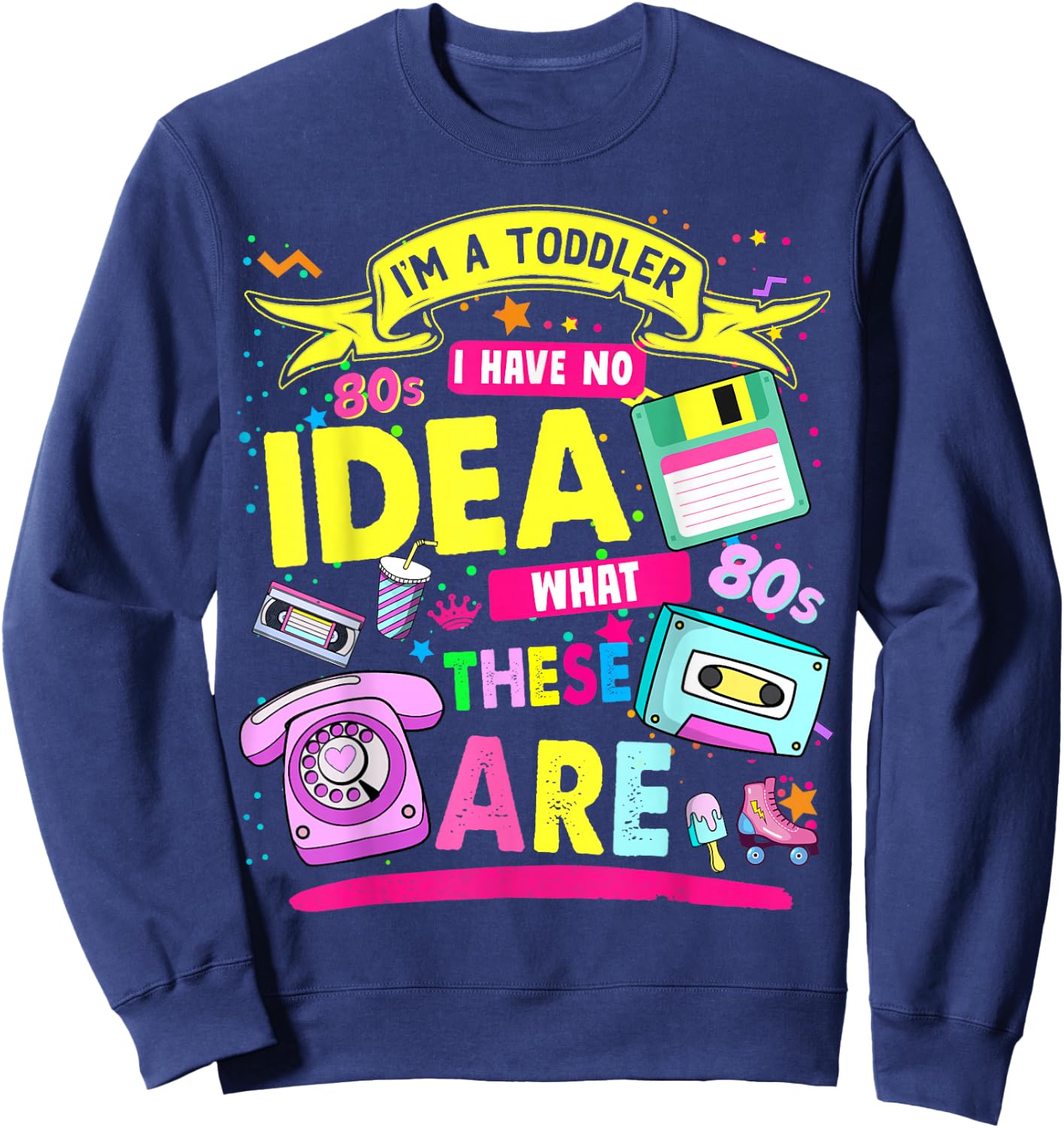 80s Outfit Ideas for Toddlers & 80s Theme Kids 80s Nostalgia Sweatshirt - Sweatshirt | Navy
