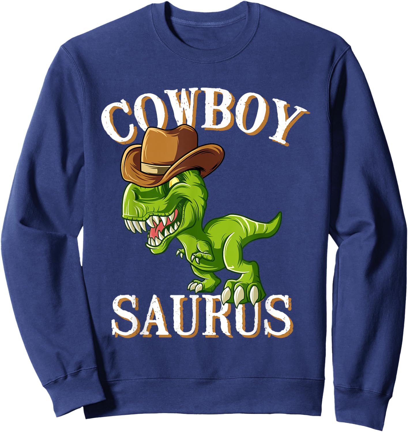 Sheriff T-Rex Dinosaur Cowboy Horse Rider Wild West Saurus Sweatshirt - Sweatshirt | Navy