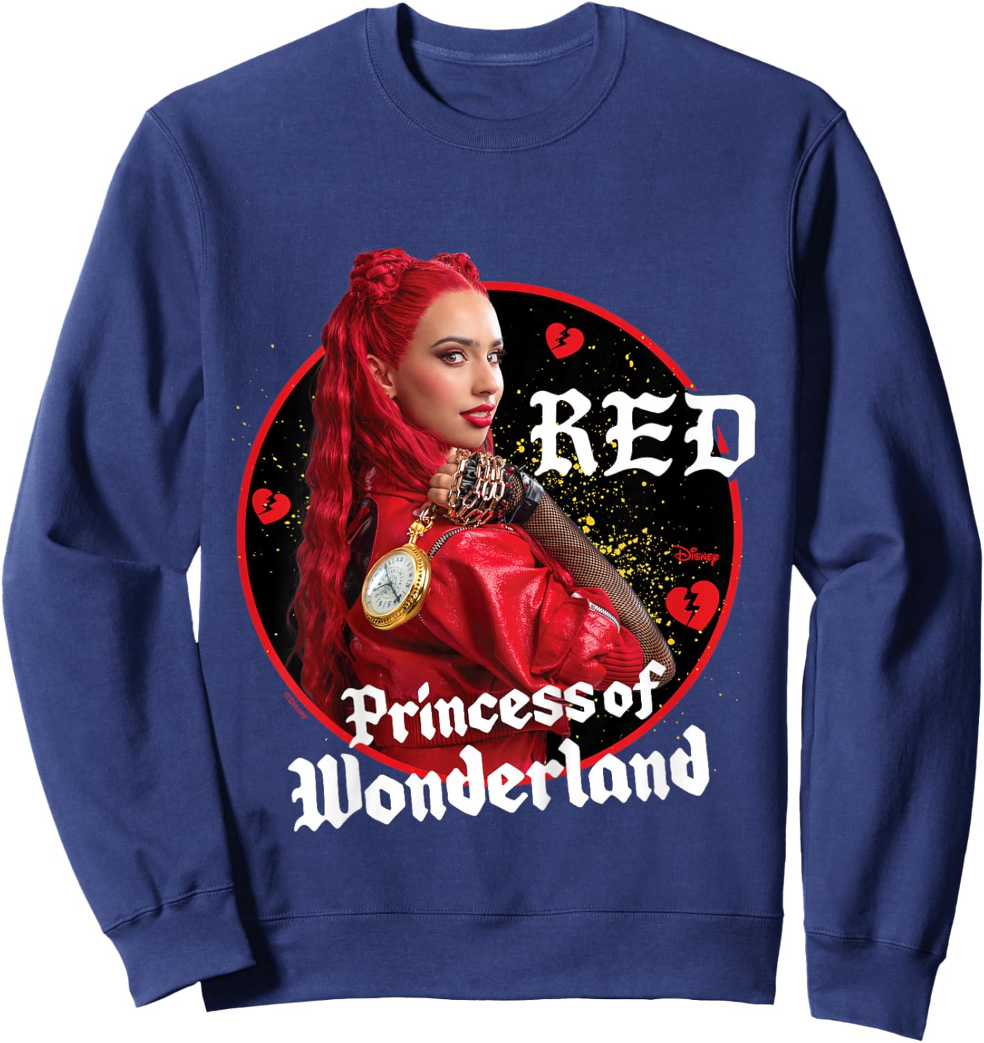Kids Descendants 4 - Red Princess of Wonderland Broken Hearts Sweatshirt - Sweatshirt | Navy