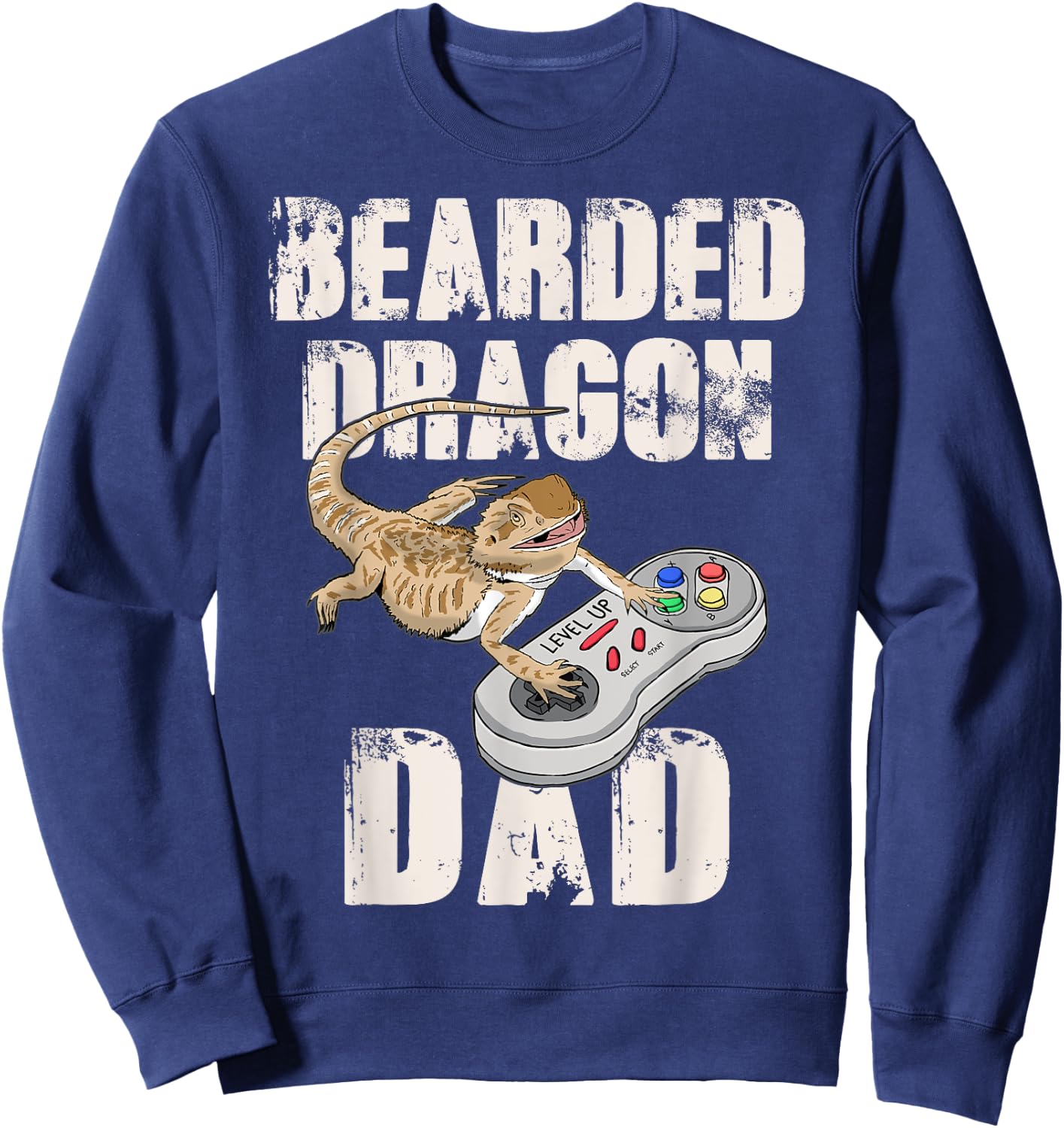 Bearded dragon Dad Video Game Reptiles Pagona Gamers Sweatshirt - Sweatshirt | Navy