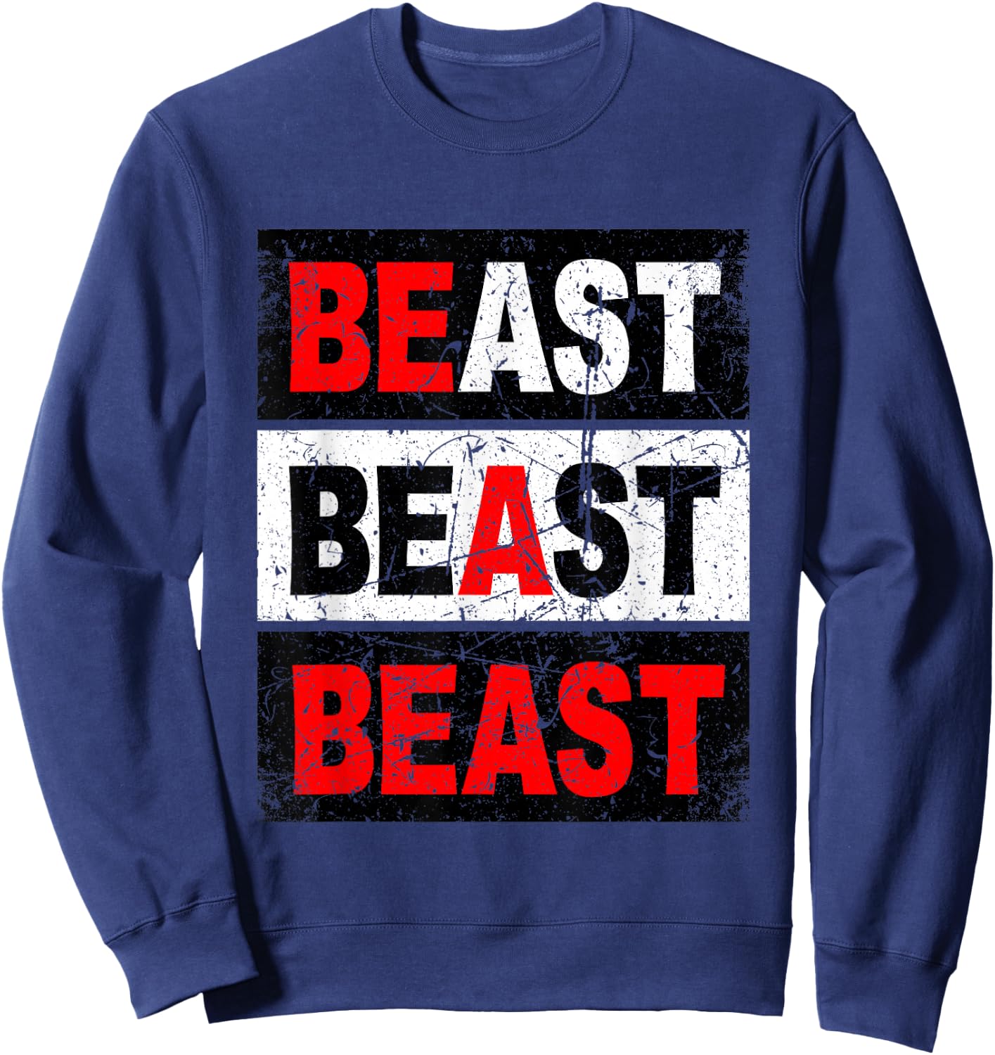 Retro Be A Beast Gym Training Shirt Sweatshirt - Sweatshirt | Navy
